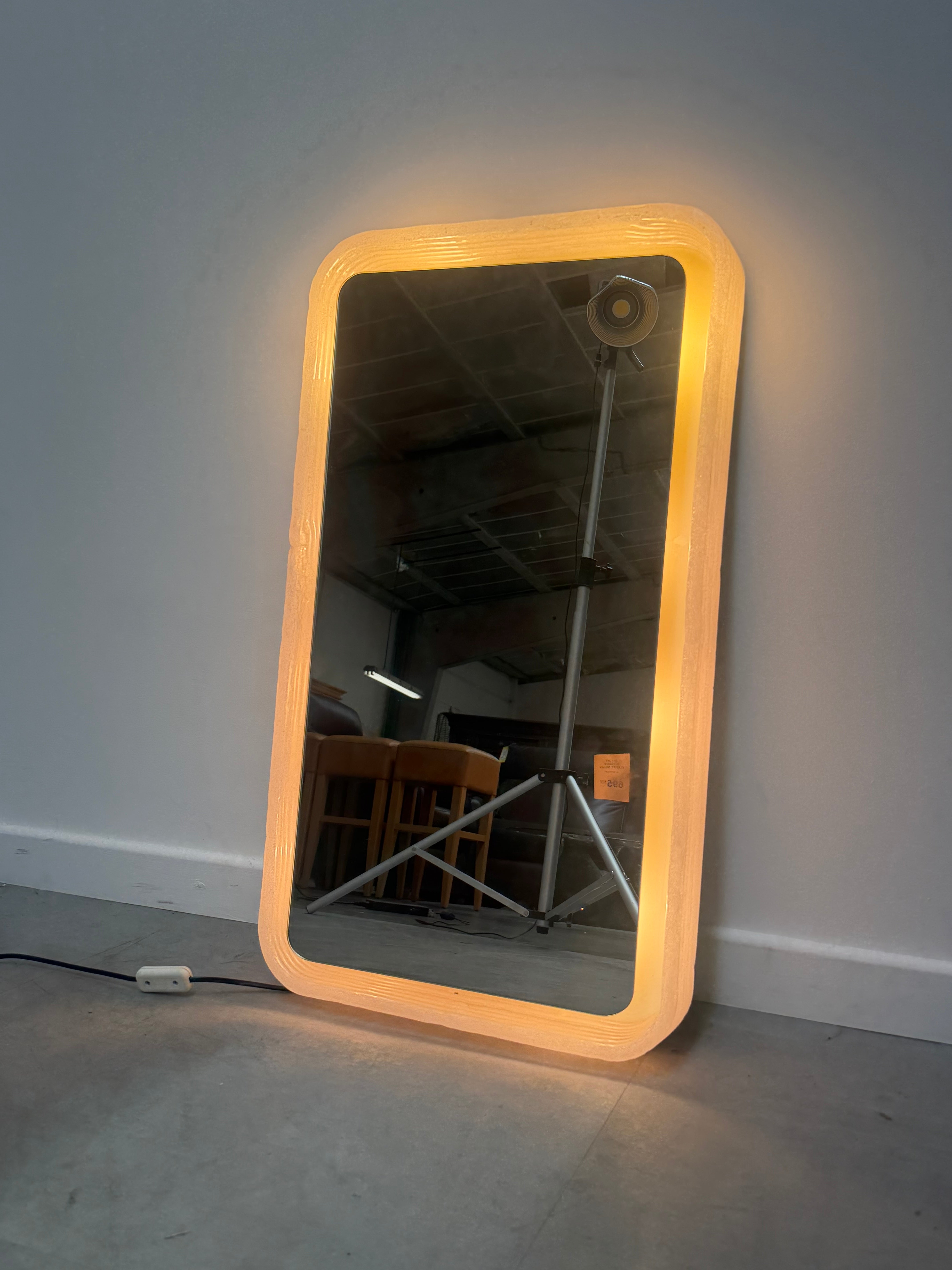 Vintage Illuminated Frosted Mirror