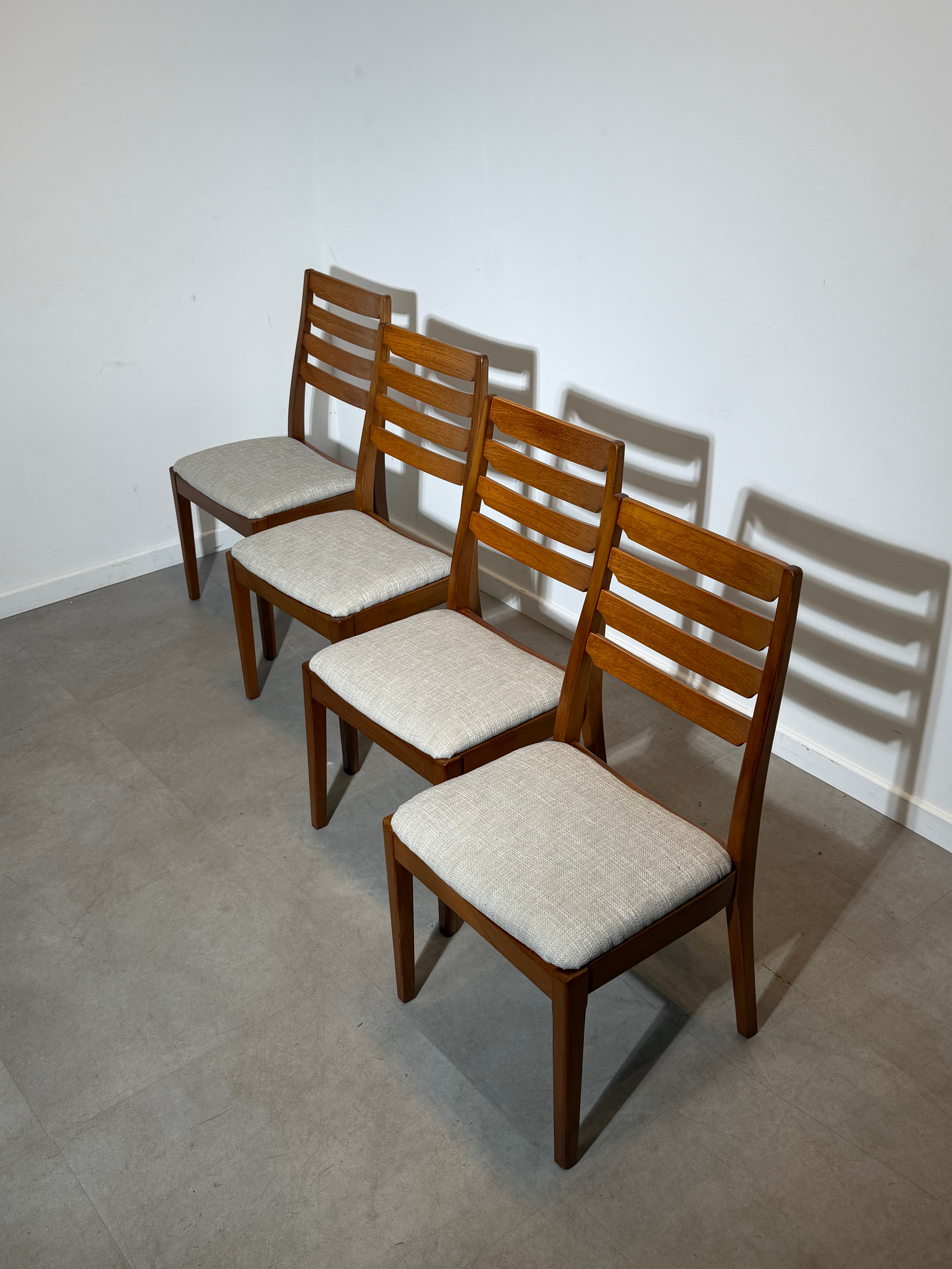 Set of Four Nathan Teak Dining Chairs – Mid-Century Modern