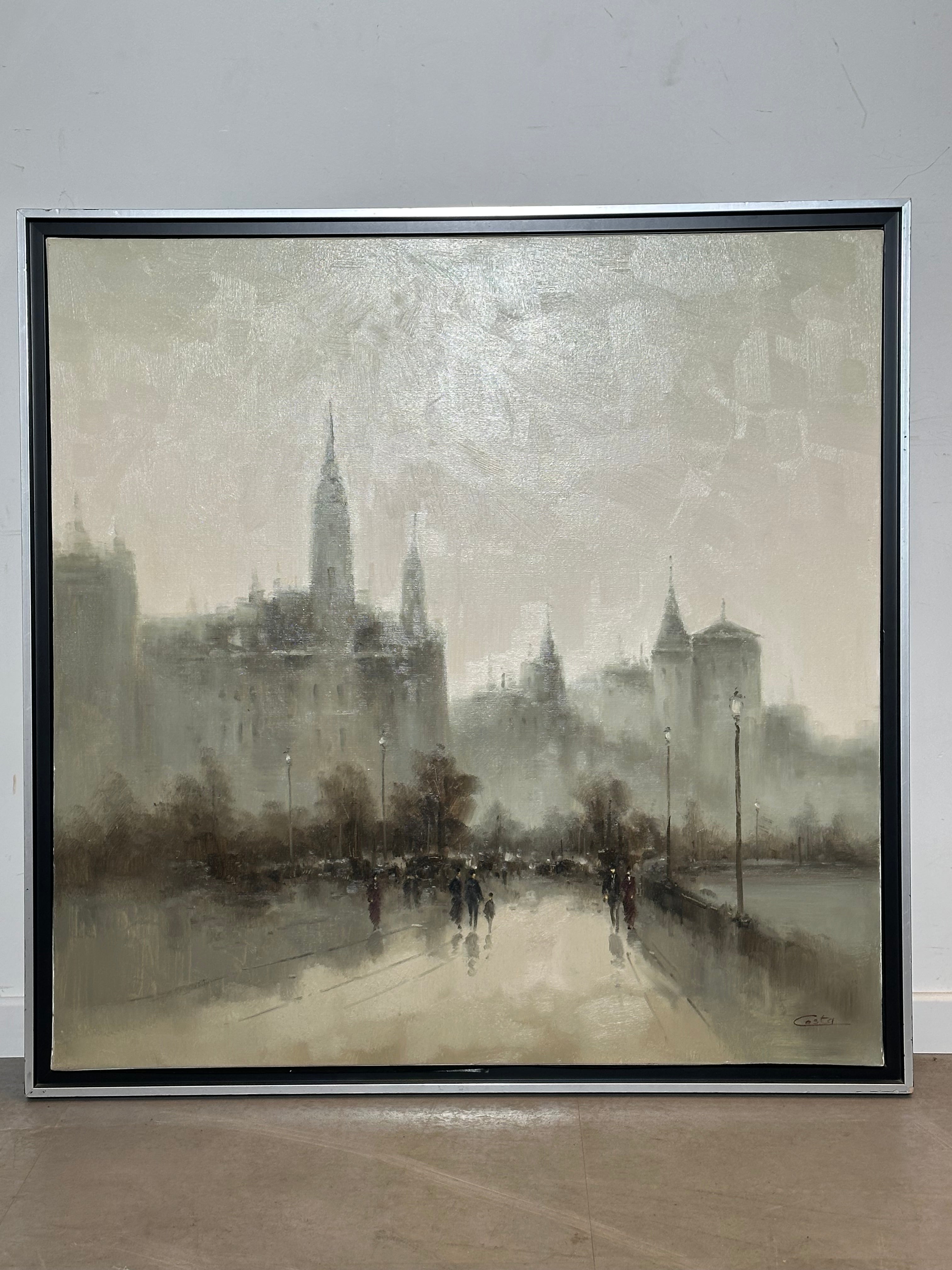 Peinture de paysage urbain par Costa « Paris »