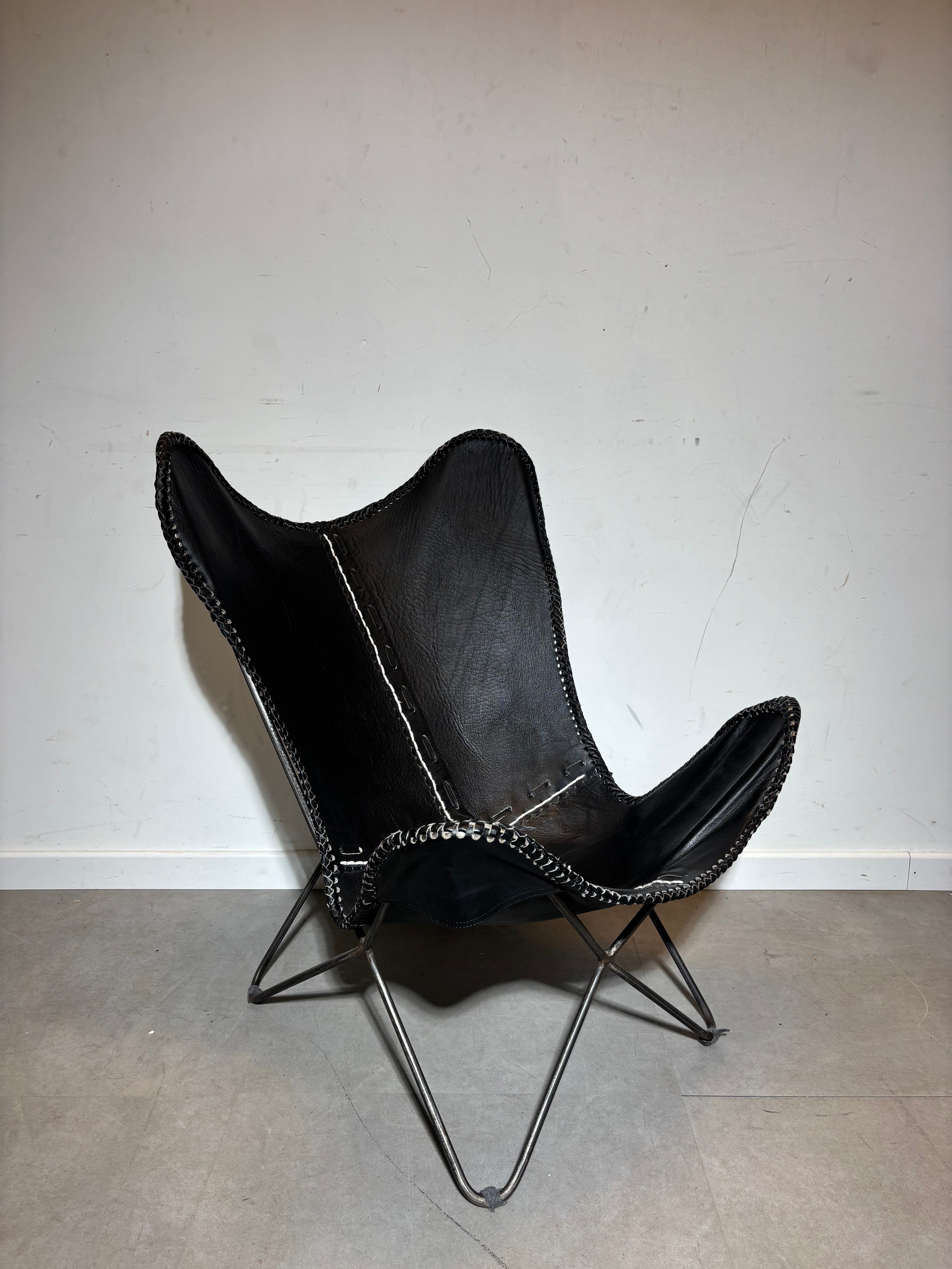 Black Leather Butterfly Chair