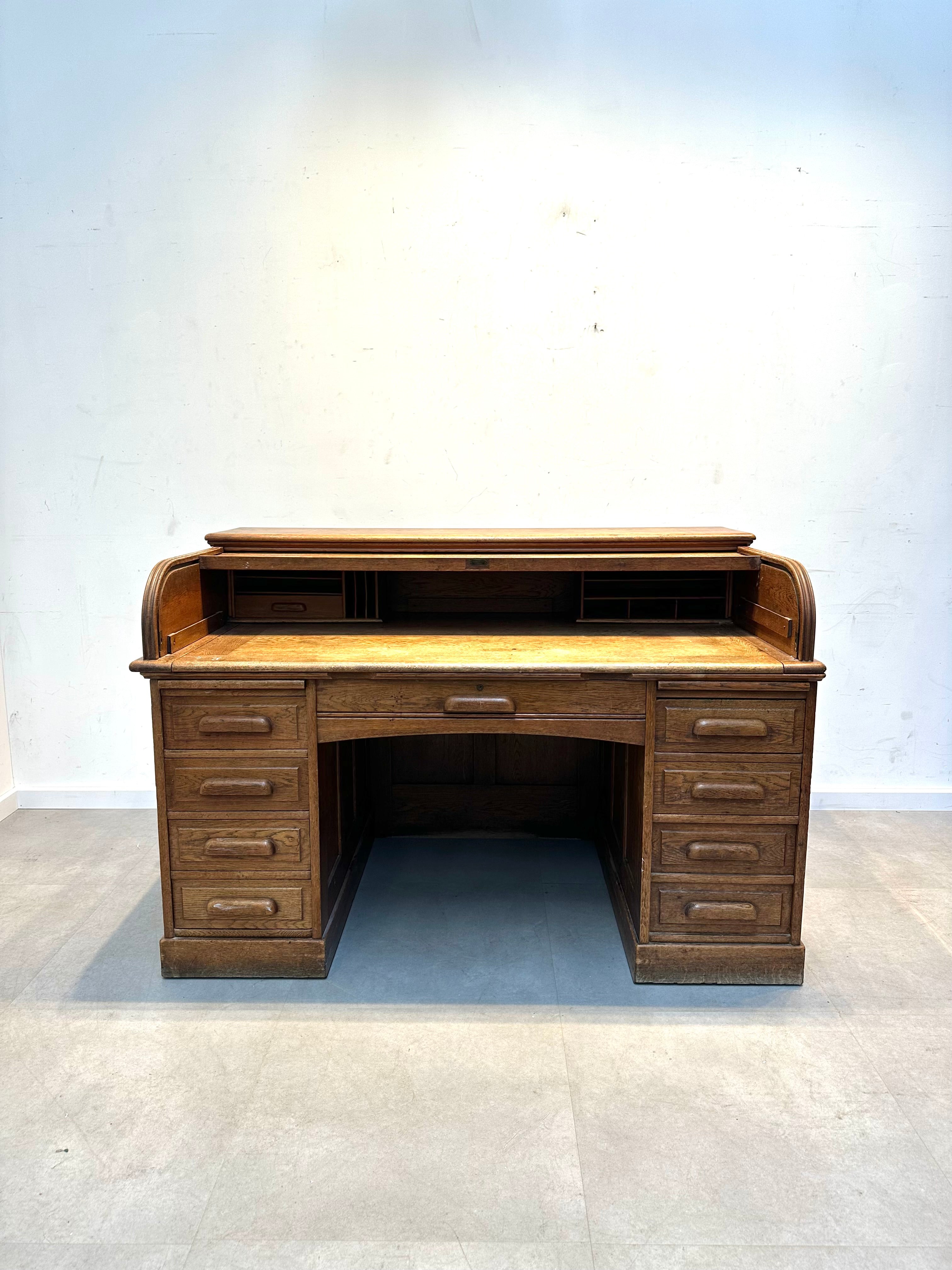 Antique Oak Roll-Top Desk