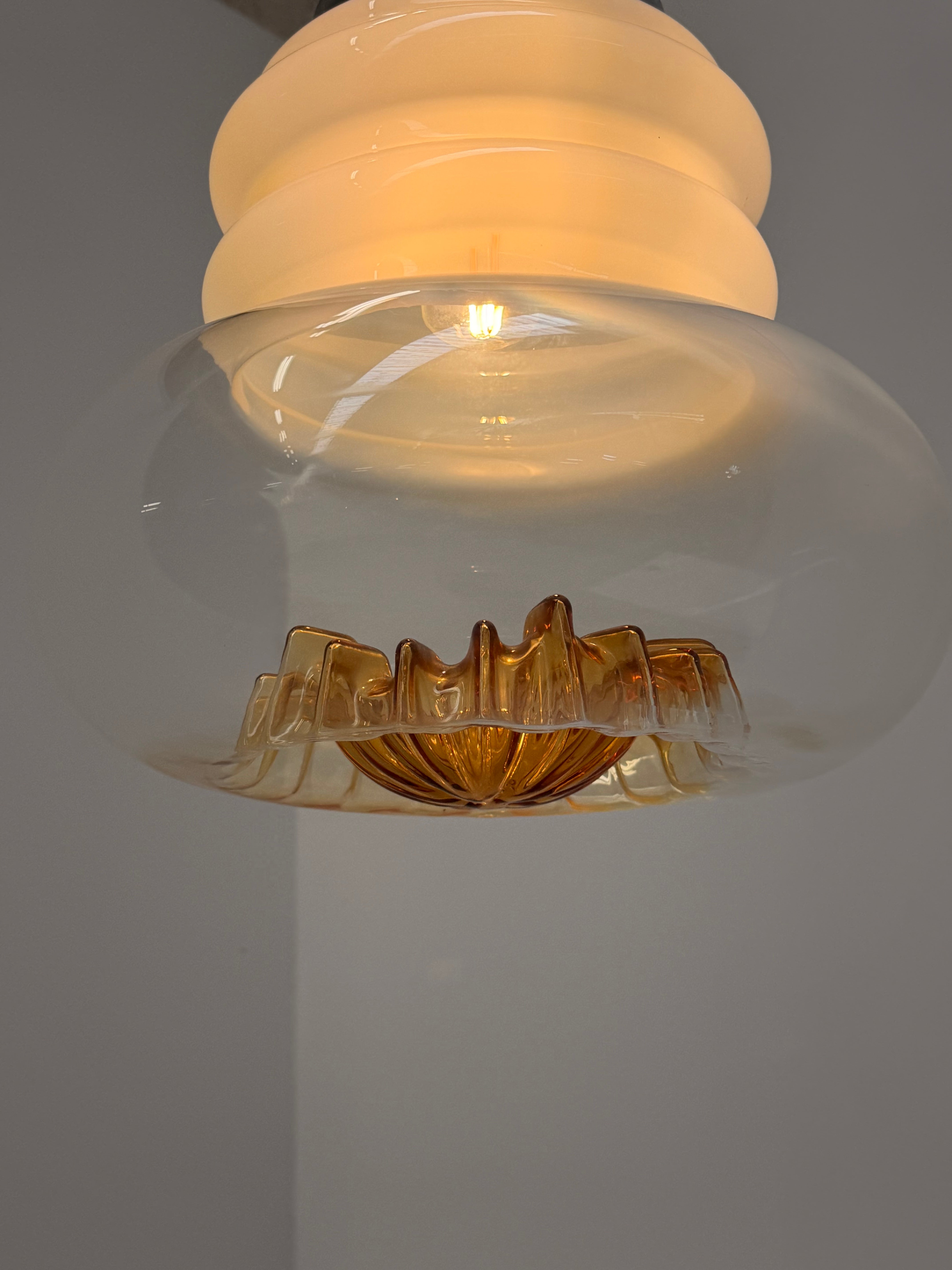 Vintage Murano Style Glass Pendant Light