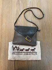 Delvaux “Roméo” Crossbody Bag – Two-Tone Brown Leather – 26 x 22 cm
