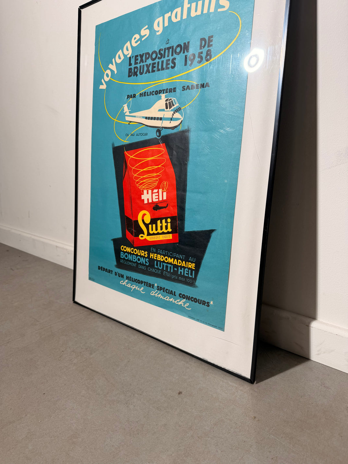 Original Expo 58 “Voyages Gratuits” Sabena Advertising Poster