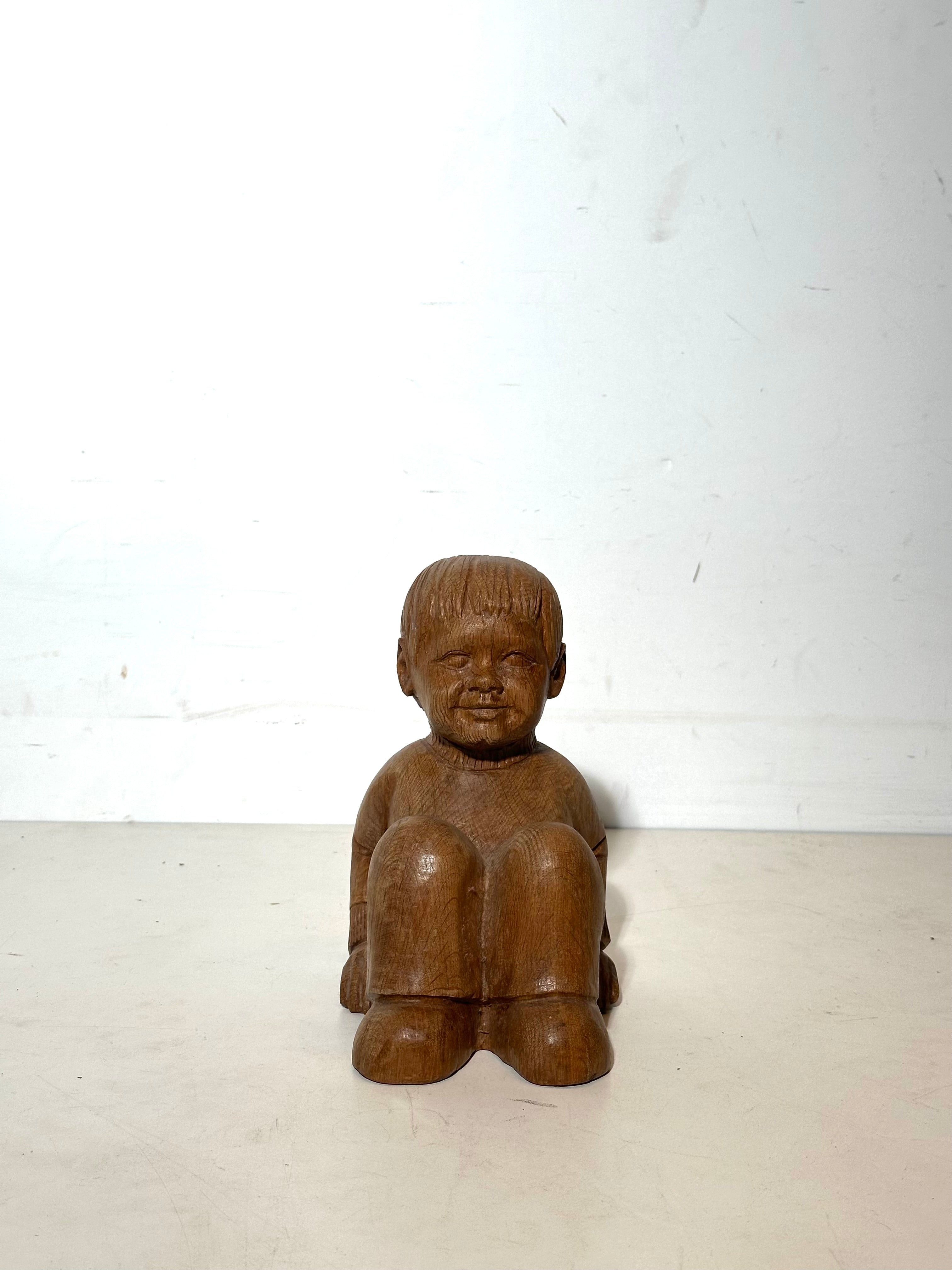 Gesneden houten sculptuur "Joris Minne"