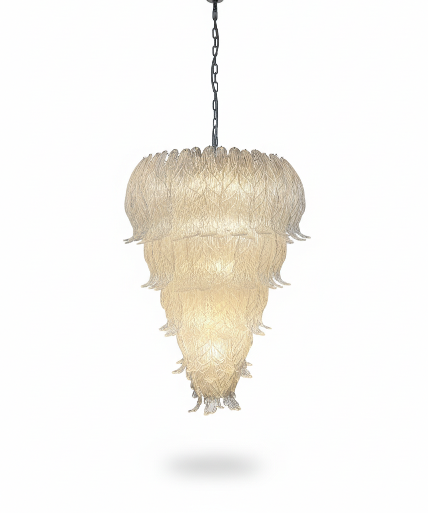 XL Murano Glass Leaf Chandelier — 1980s
