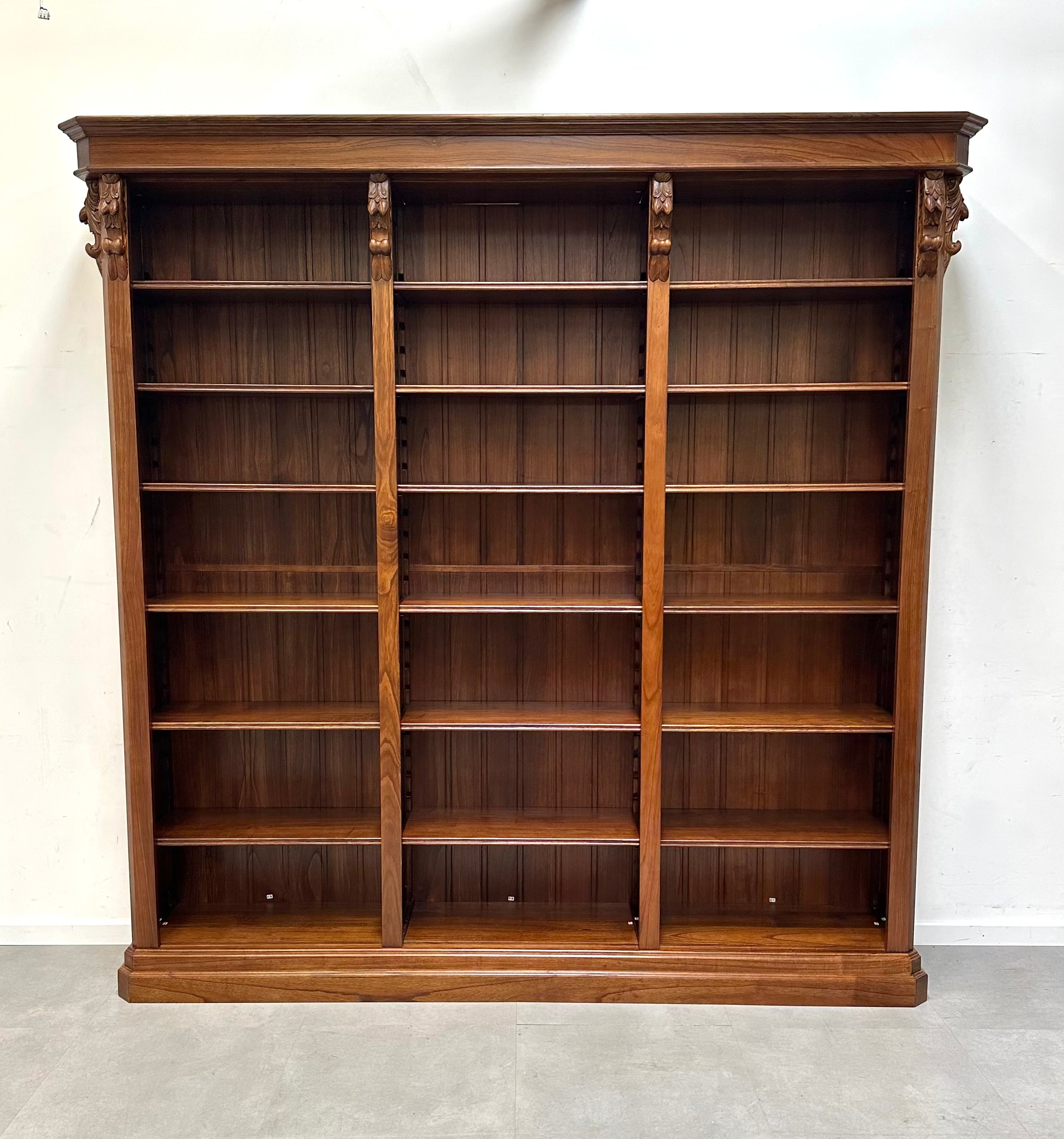 Mahogany Bookcase with Carved Details