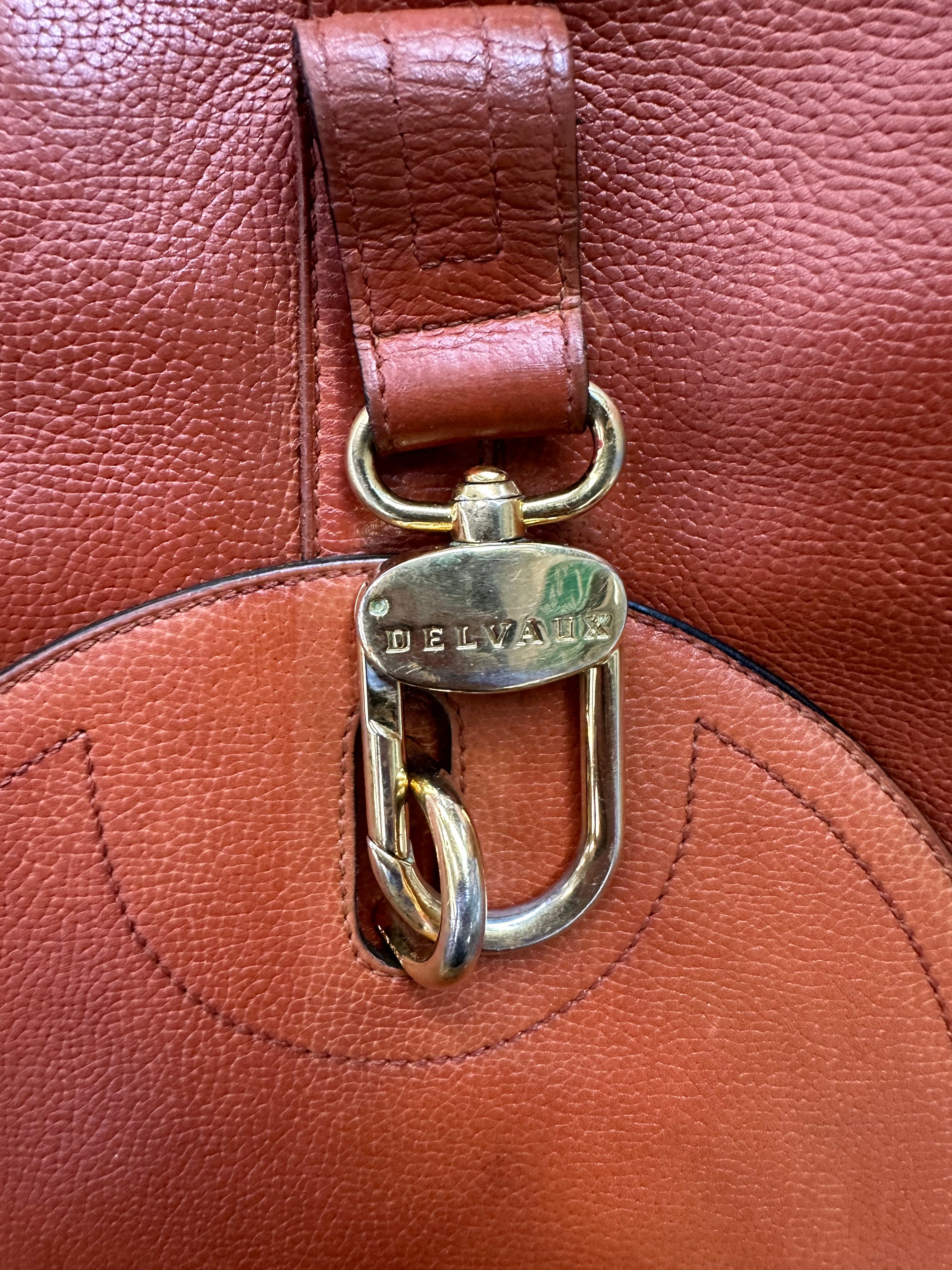 Vintage « Cerceau » Delvaux Sac bandoulière Cognac