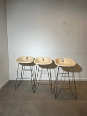 Moroso Design Bar Stool in Cream Leather