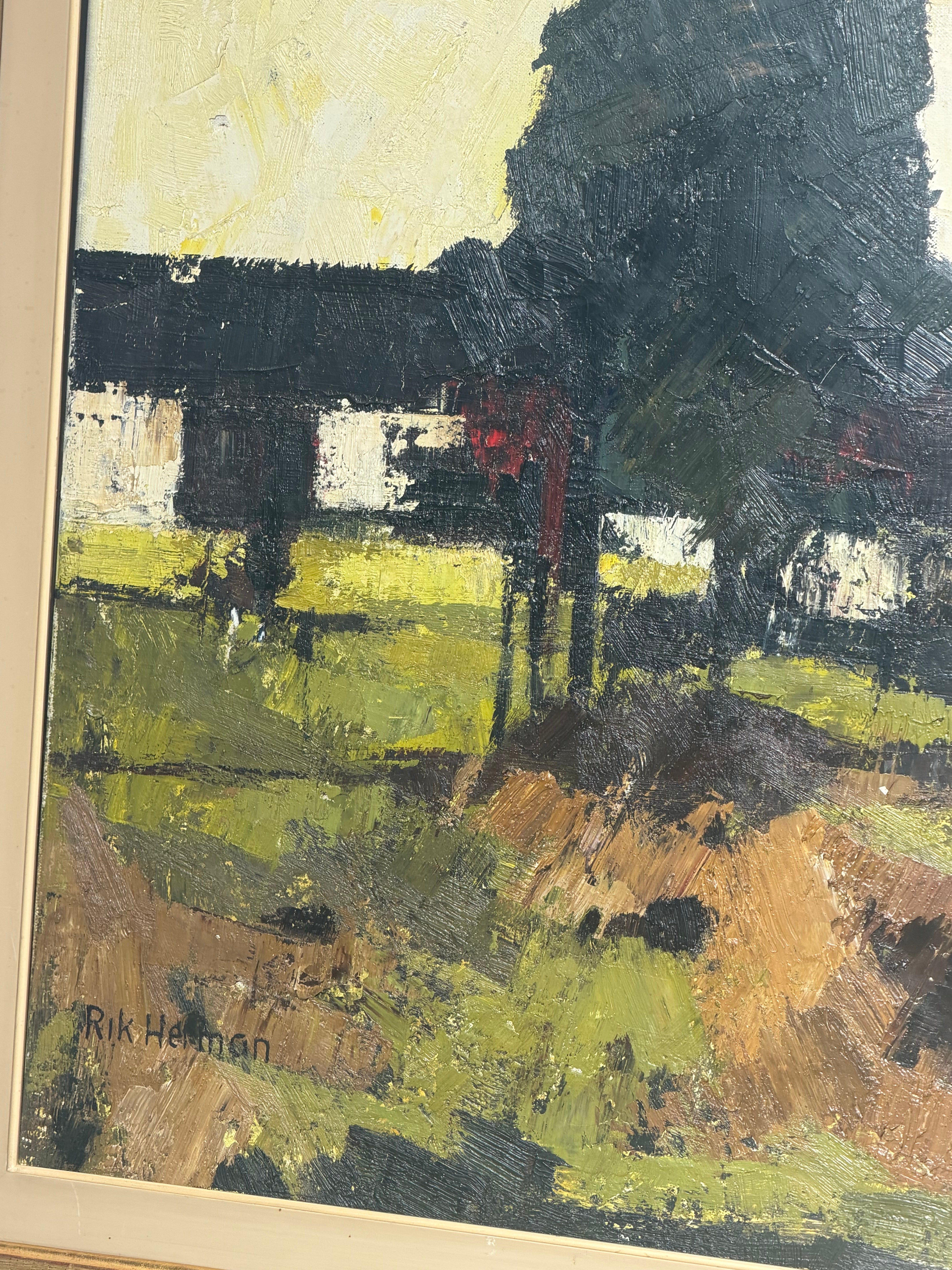 Rik Herman – Expressionist Landscape Painting – Oil on Canvas – 130 x 82 cm