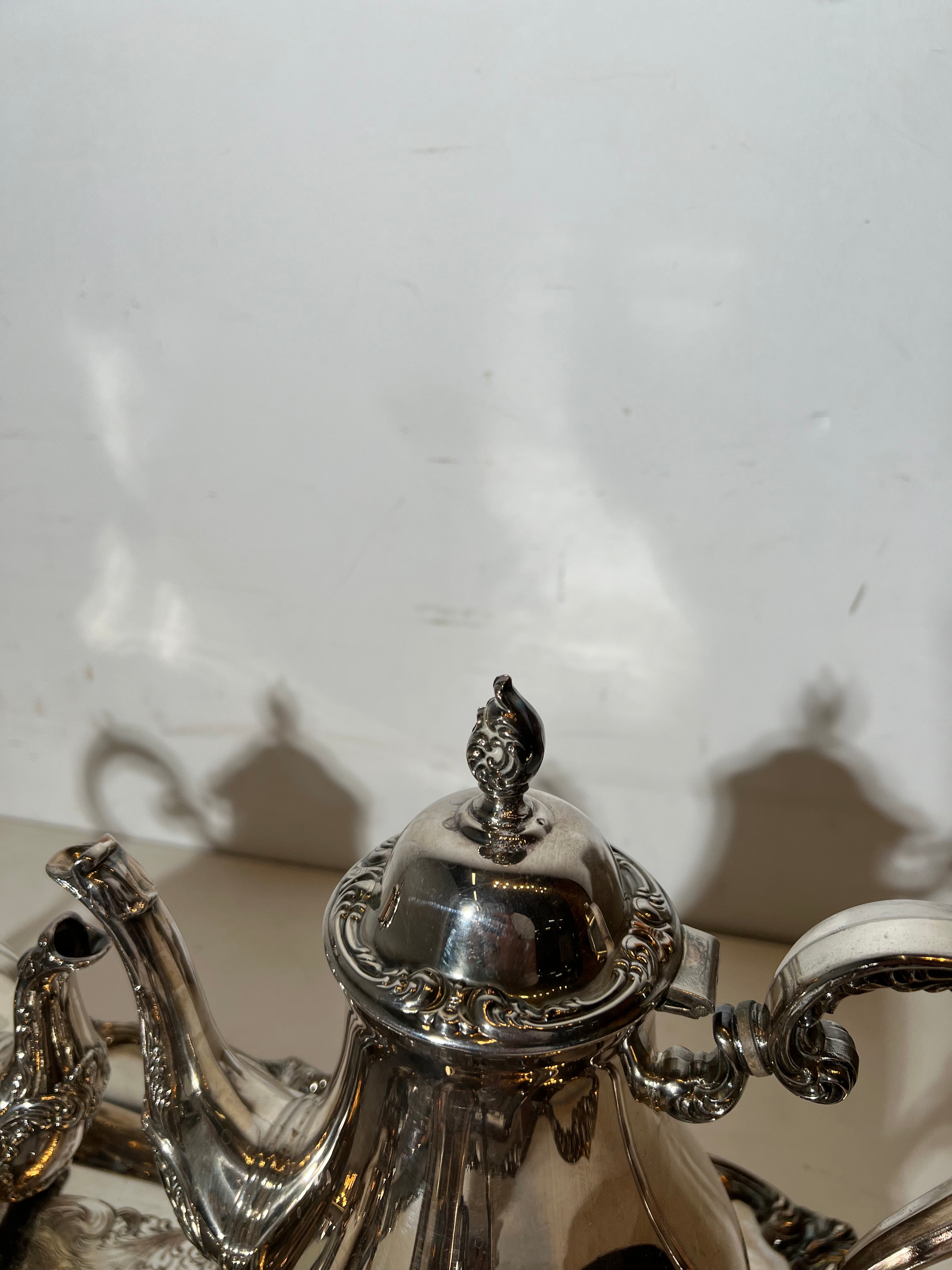 Vintage Rogers Silver Plated Tea & Coffee Service Rodgers & Son
