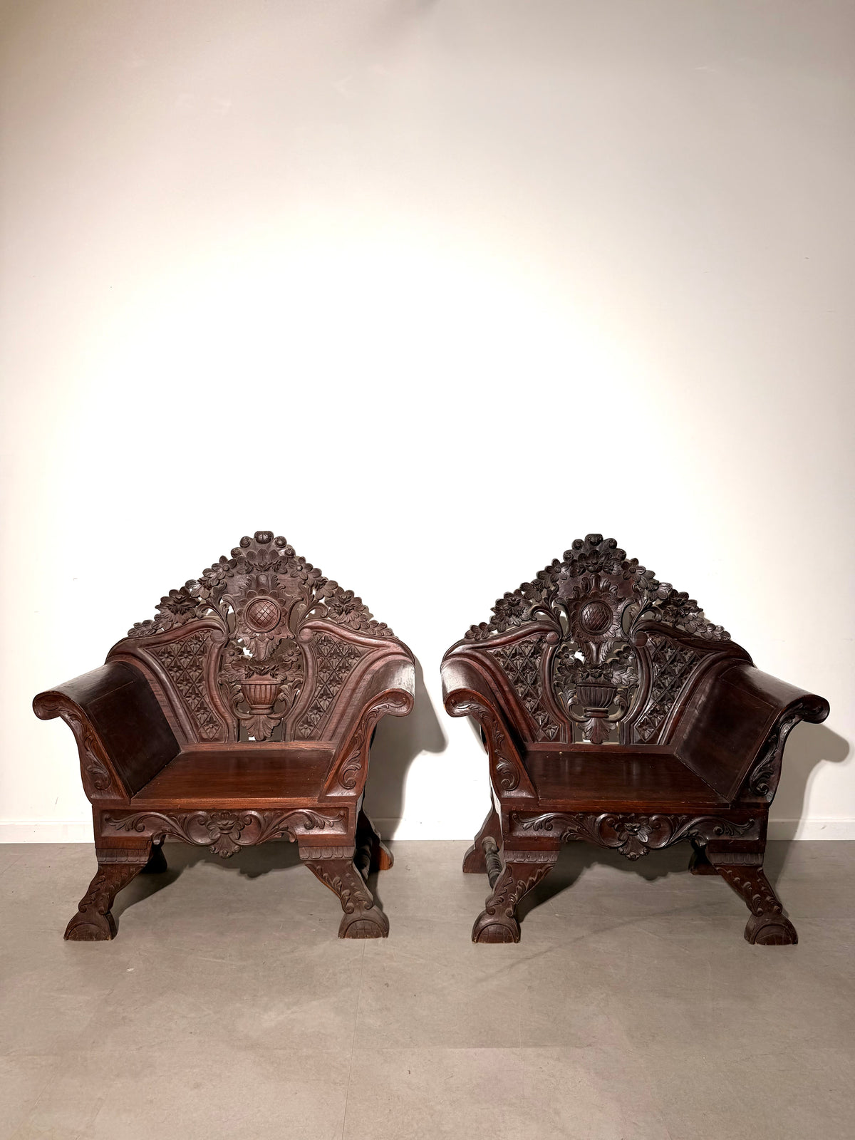 Antique Hand-Carved Colonial Armchair