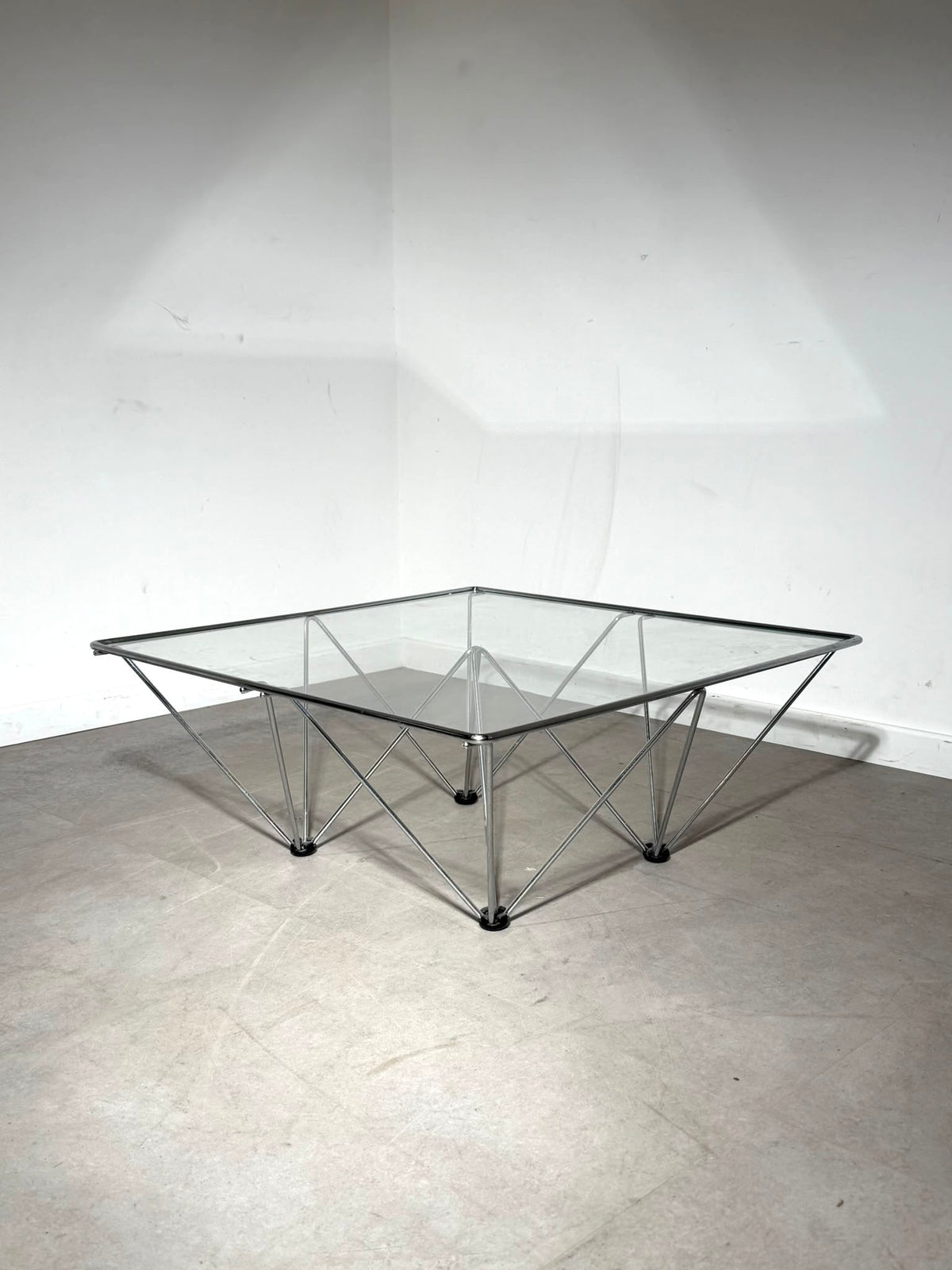 Chrome & Glass Geometric Coffee Table