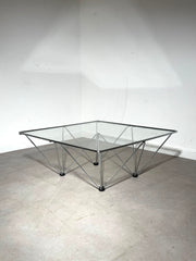 Chrome & Glass Geometric Coffee Table