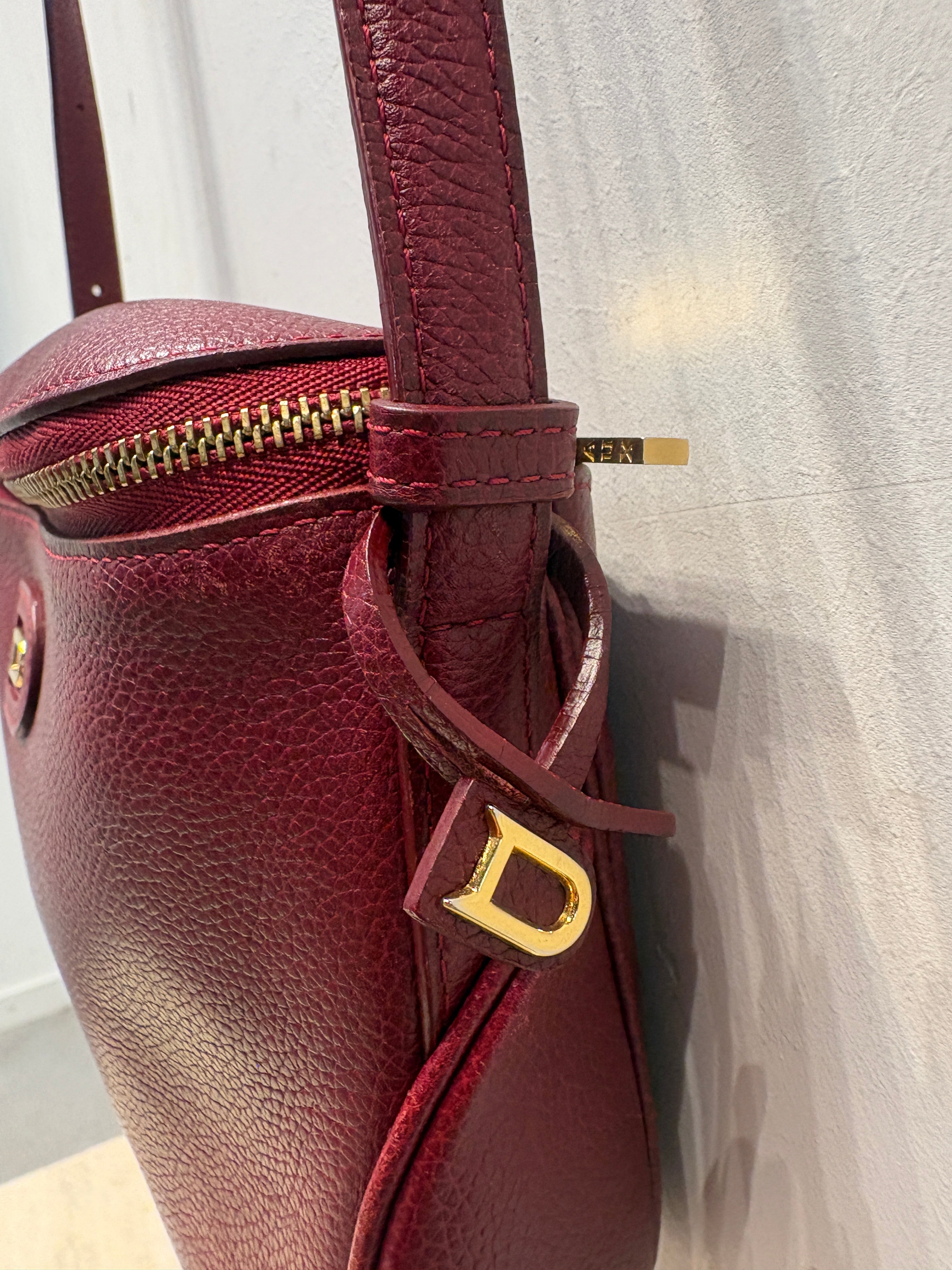 Delvaux Macao Crossbody Bag – Burgundy Leather