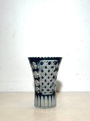 Val Saint Lambert Crystal Vase – Blue Overlay