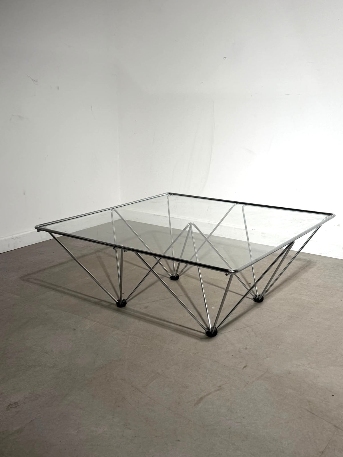 Chrome & Glass Geometric Coffee Table