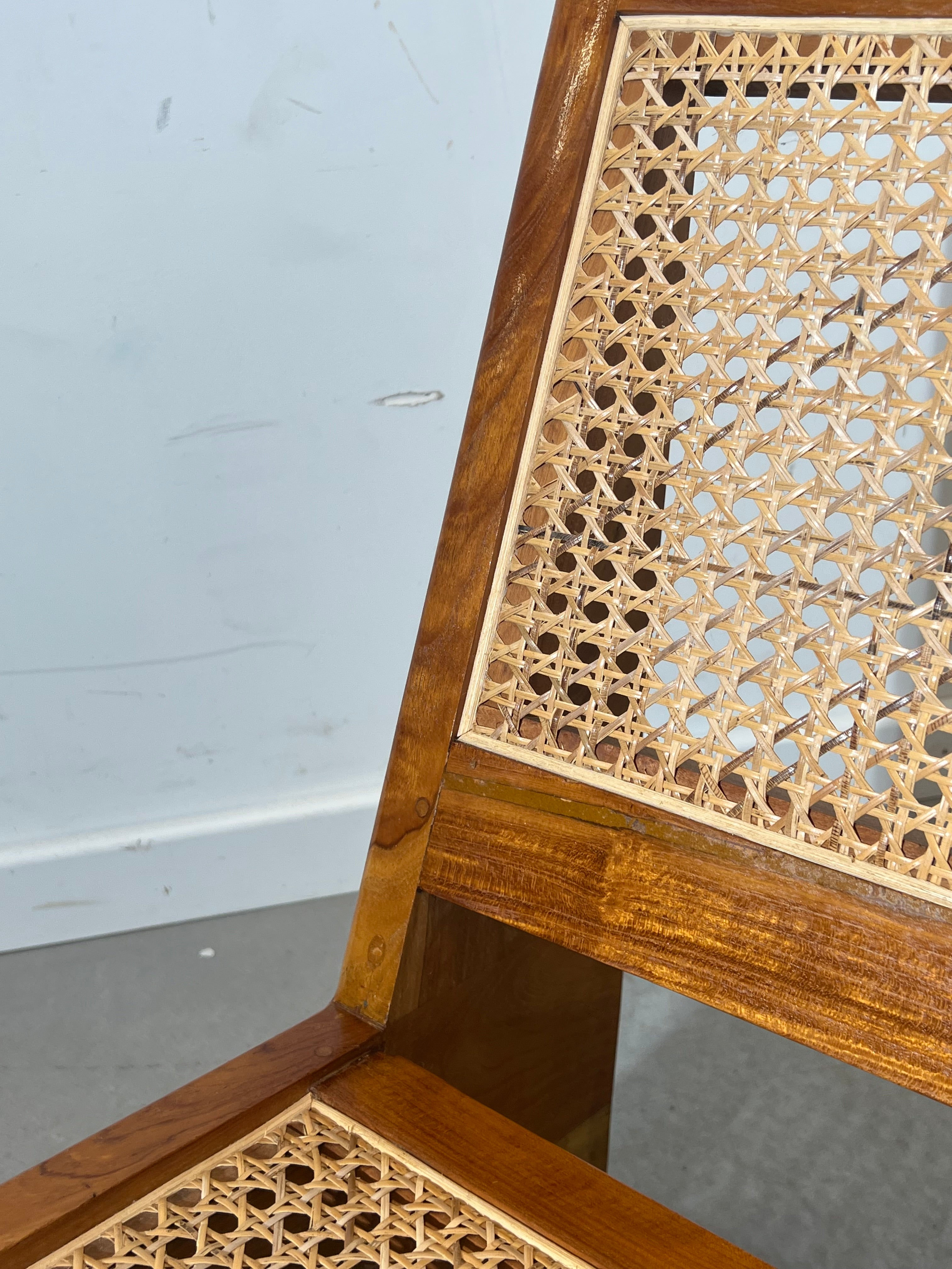 Vintage Low Lounge Chair in Solid Wood