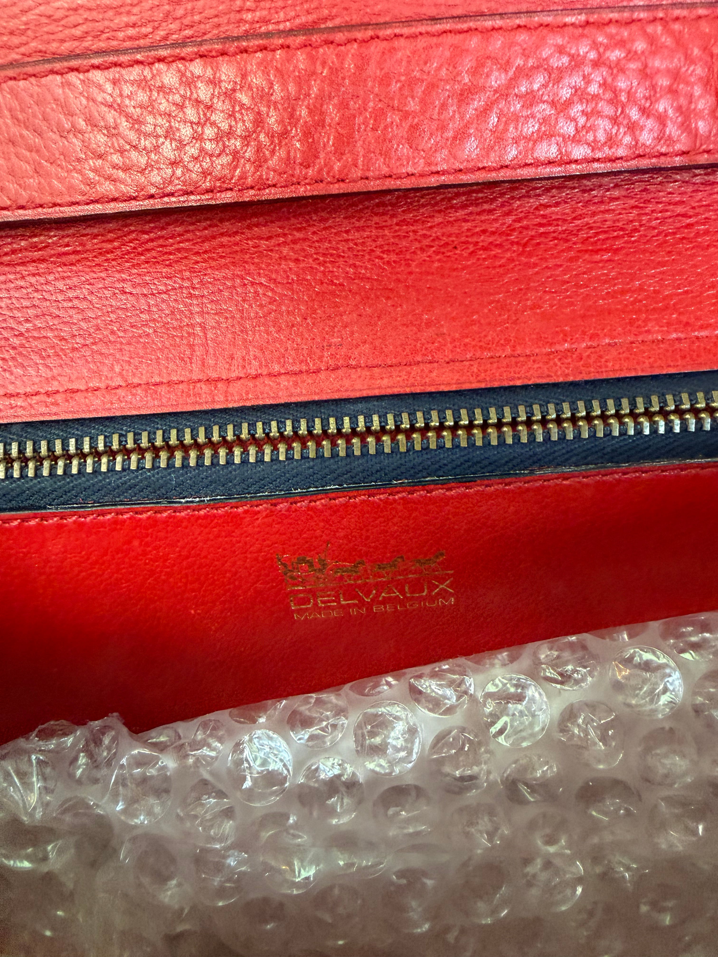 Delvaux Top Handle & Crossbody Bag – Red Leather
