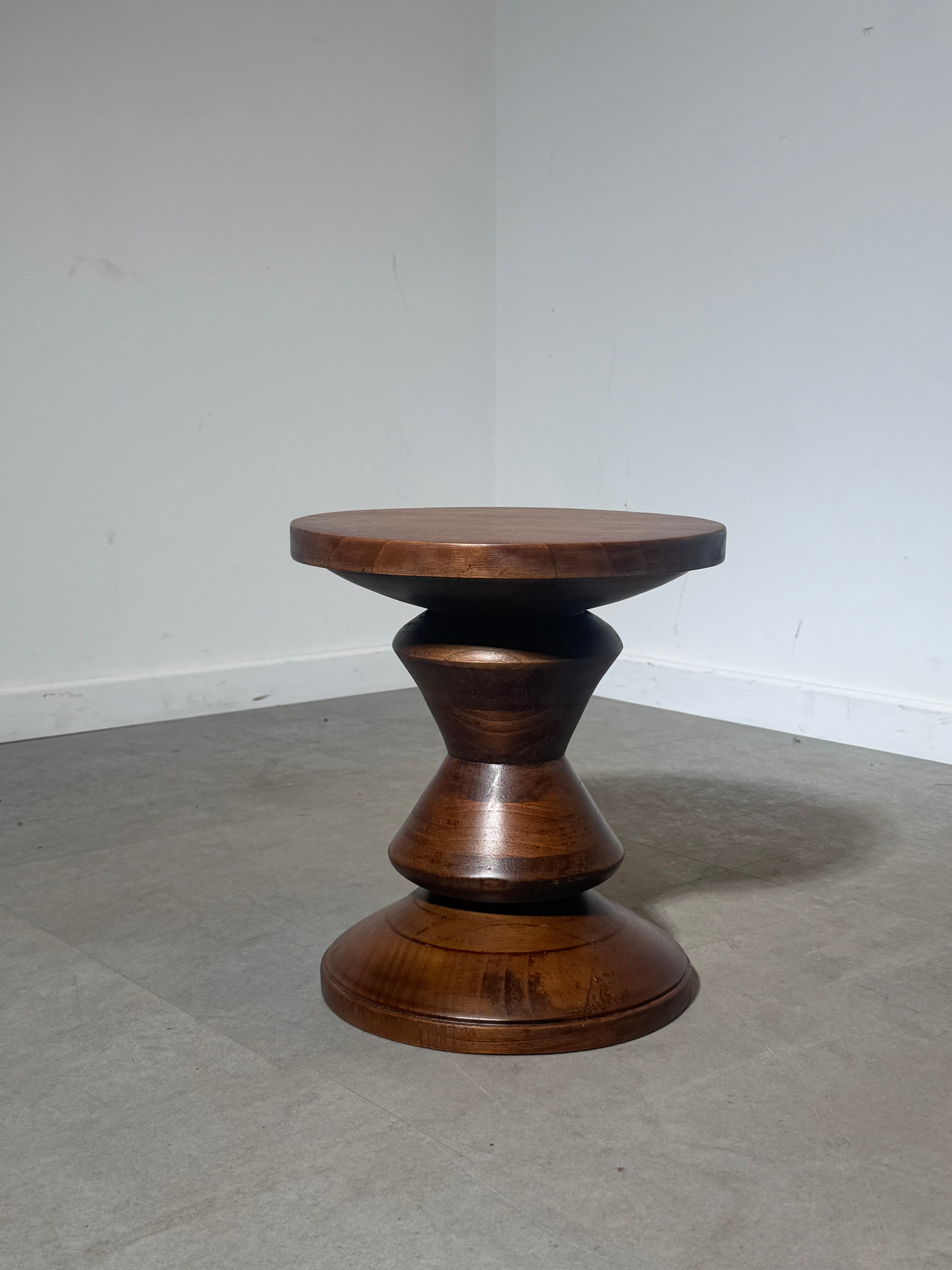 Conical Mahogany Stools – Sculptural Design