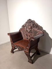 Antique Hand-Carved Colonial Armchair
