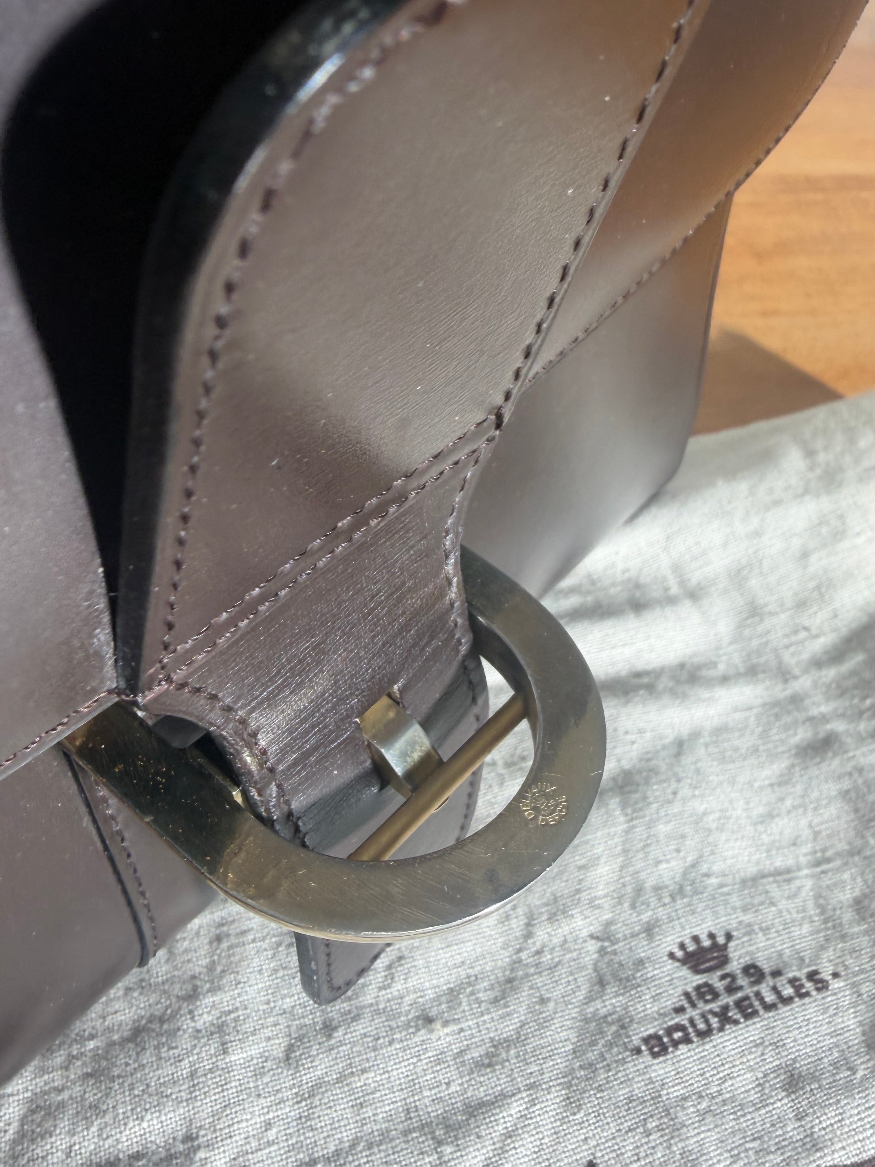 Delvaux Brillant MM Handbag – Chocolate Brown Leather