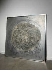 Large Abstract Oil on Panel, Signed Persoons – 122 × 122 cm