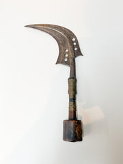 Antique African Ceremonial Sickle Axe – “Trumbash” Mangbetu