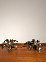 Vintage Floral Wall Lamp in Brass Willy Daro Style