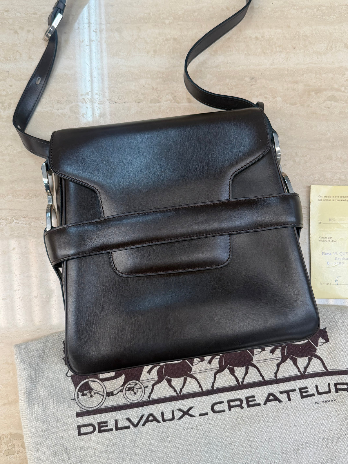 Vintage Delvaux Leather Handbag – With Dust Bag & Certificate