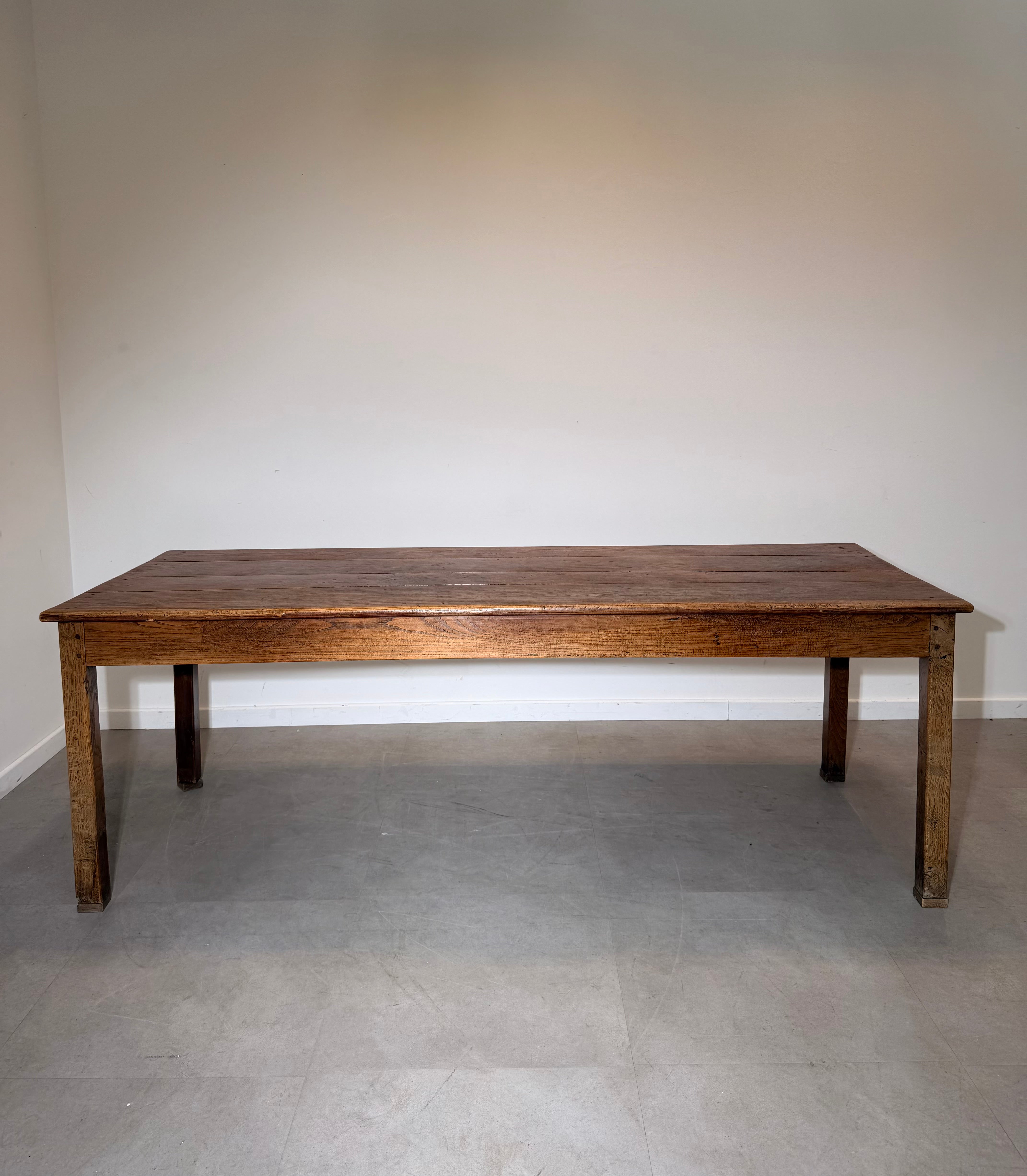 Antique Solid Oak Farmhouse Dining Table