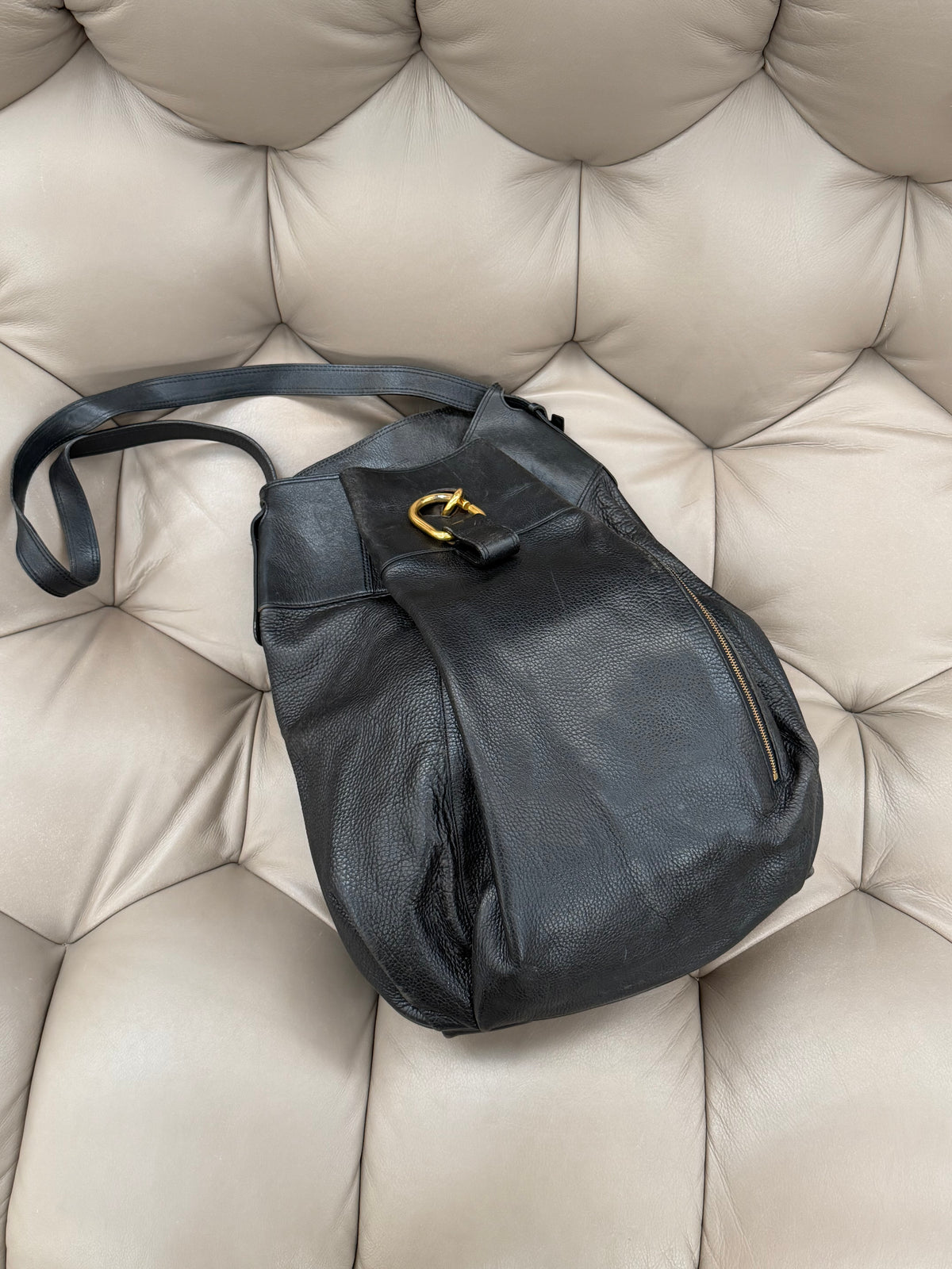 Delvaux Faust Black Leather Bag – Vintage