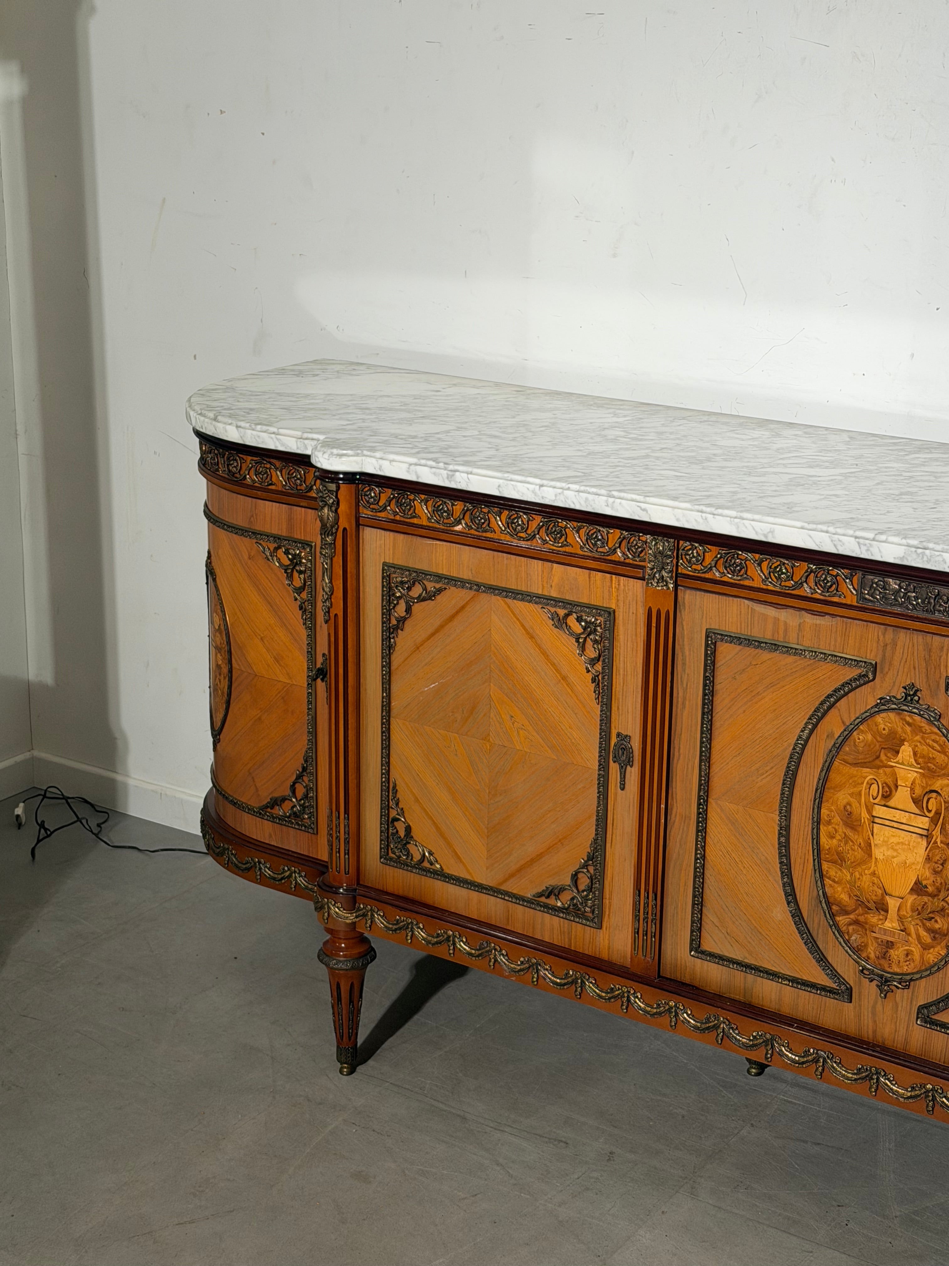 Large Louis XVI Style Sideboard by JP Ehalt – Marble Top – 265 cm