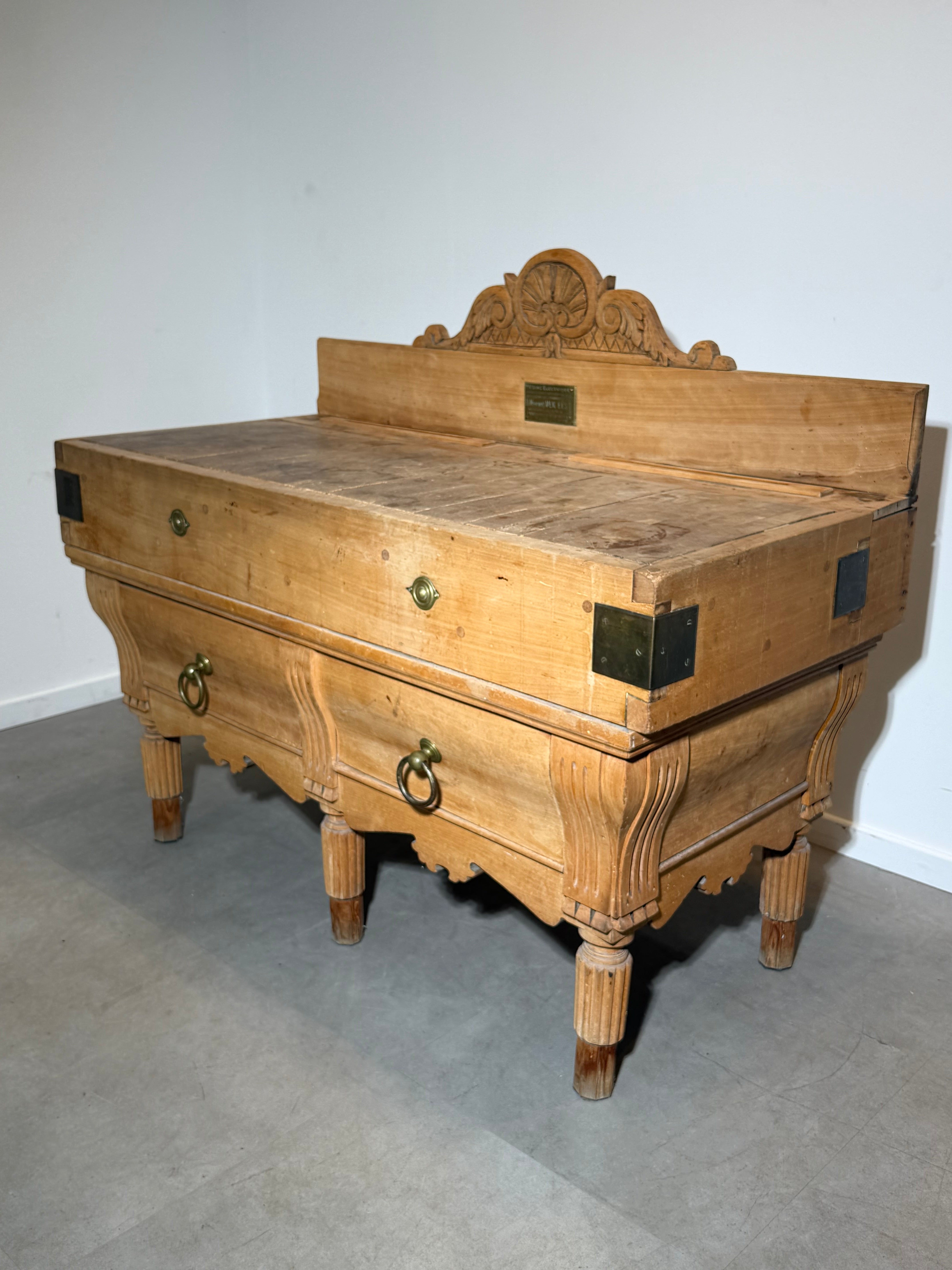 Vintage Belgian Butcher’s Block by Ver Elst – Brussels