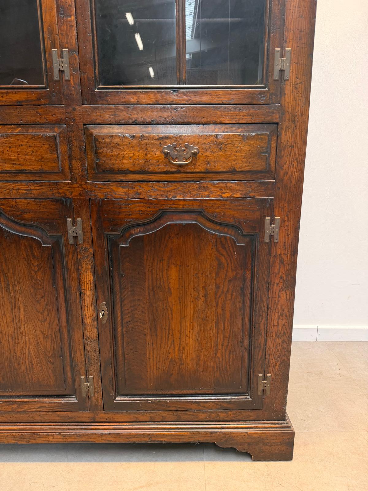 Antique Oak Display Cabinet Old & New England