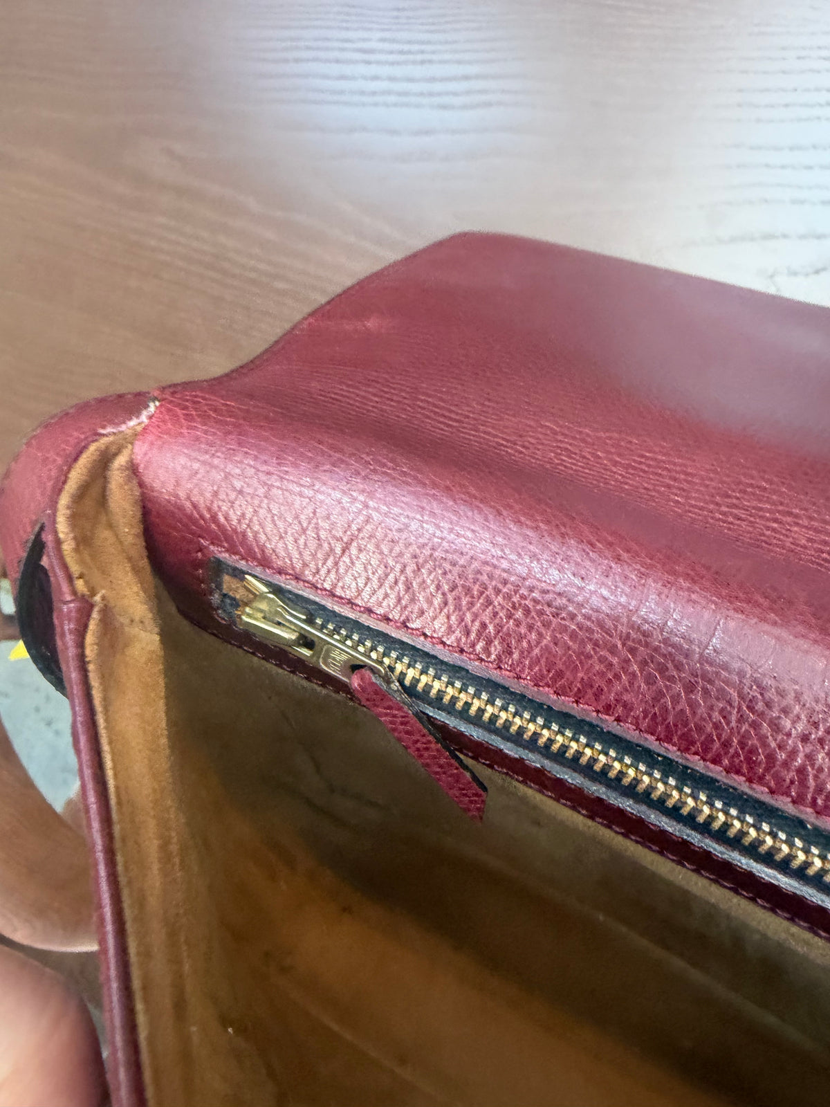 Delvaux Le Poirier Vintage Burgundy Leather Shoulder Bag