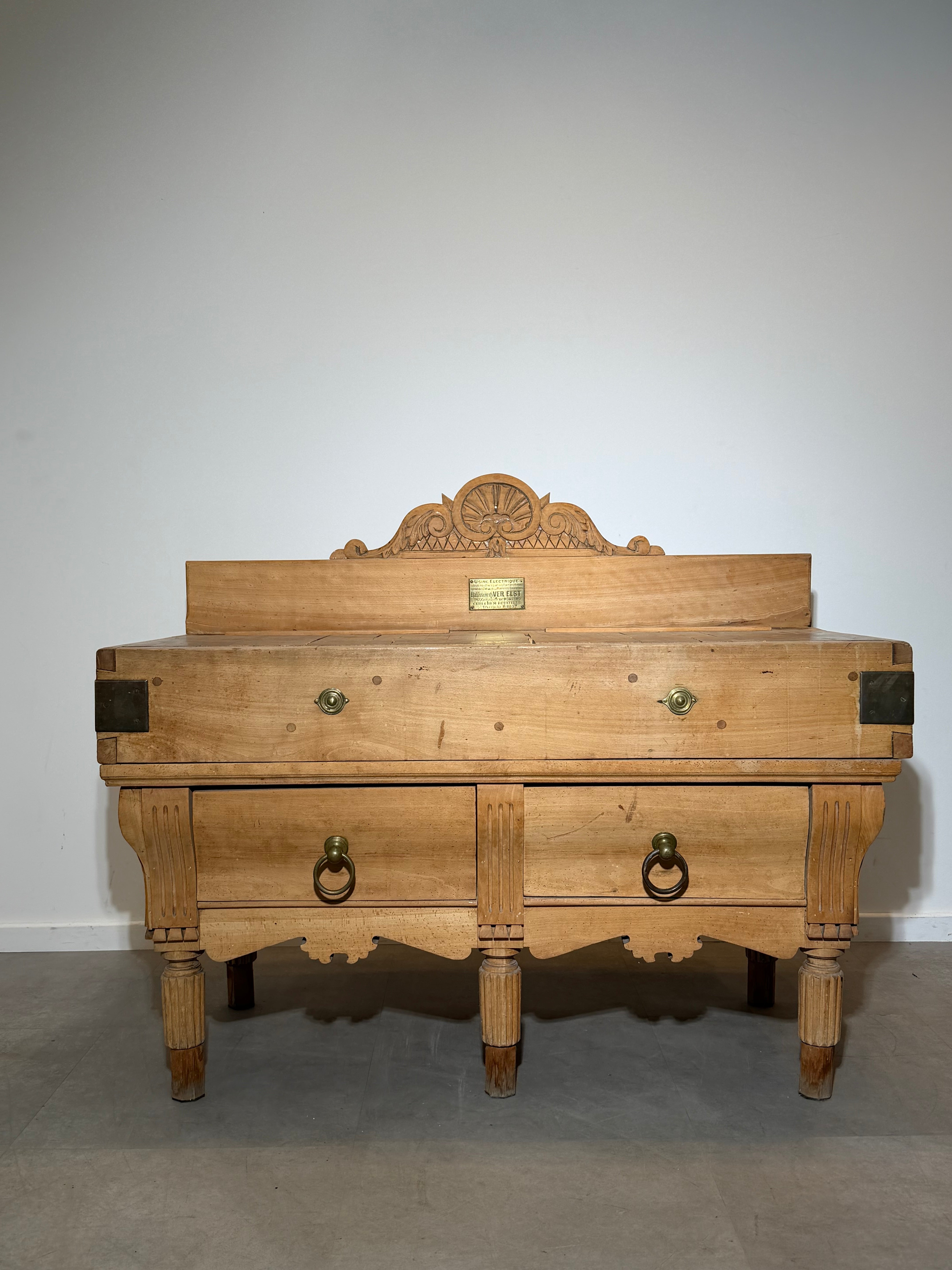 Vintage Belgian Butcher’s Block by Ver Elst – Brussels
