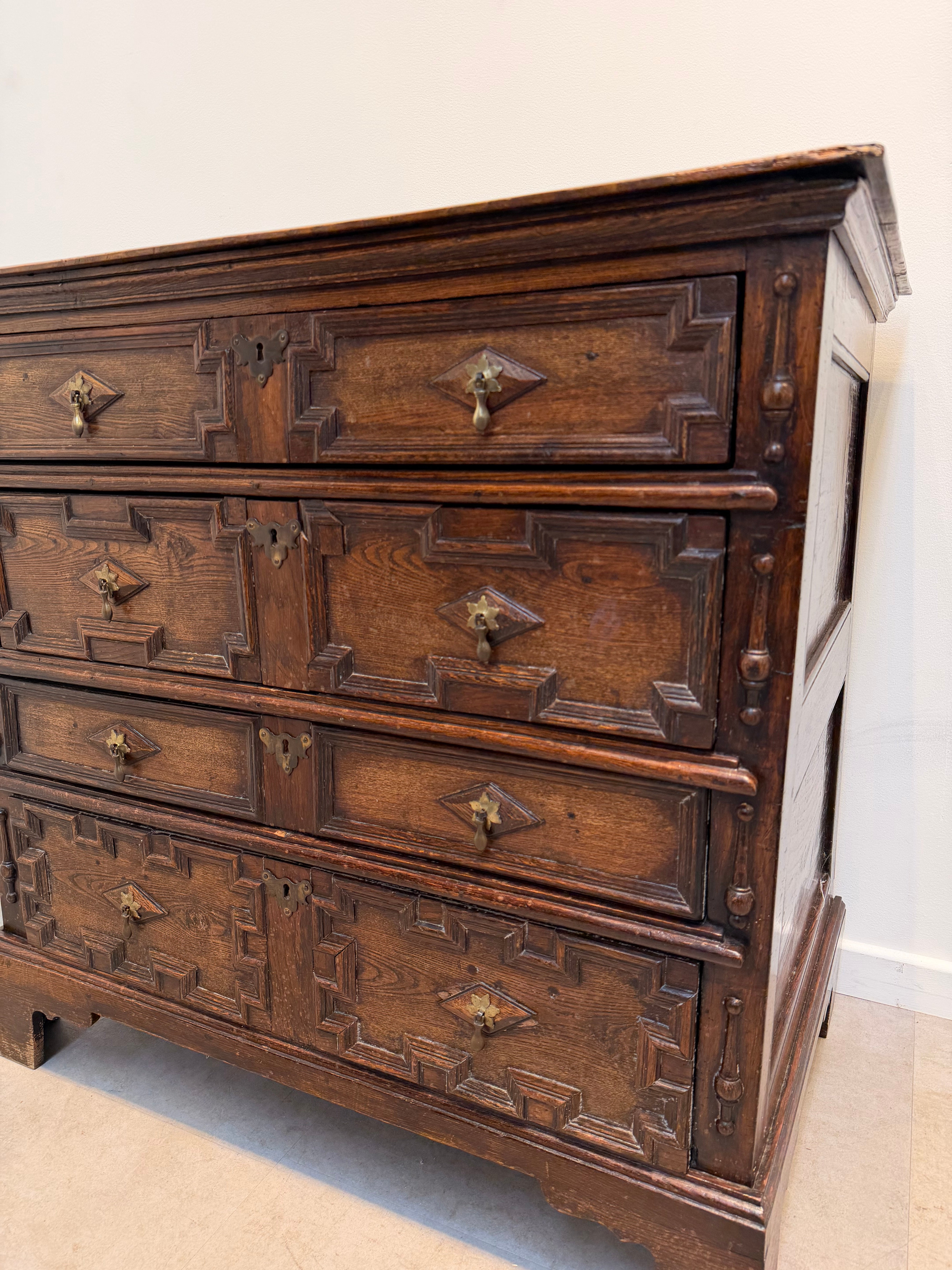 Antique Carved Oak Chest of Drawers