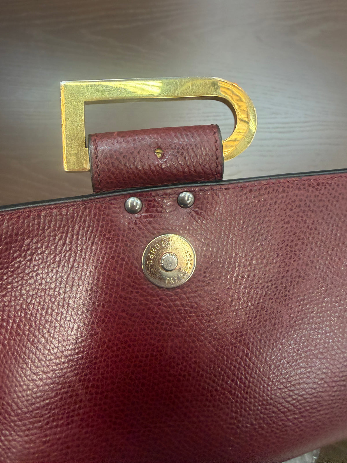 Delvaux Le Poirier Vintage Burgundy Leather Shoulder Bag