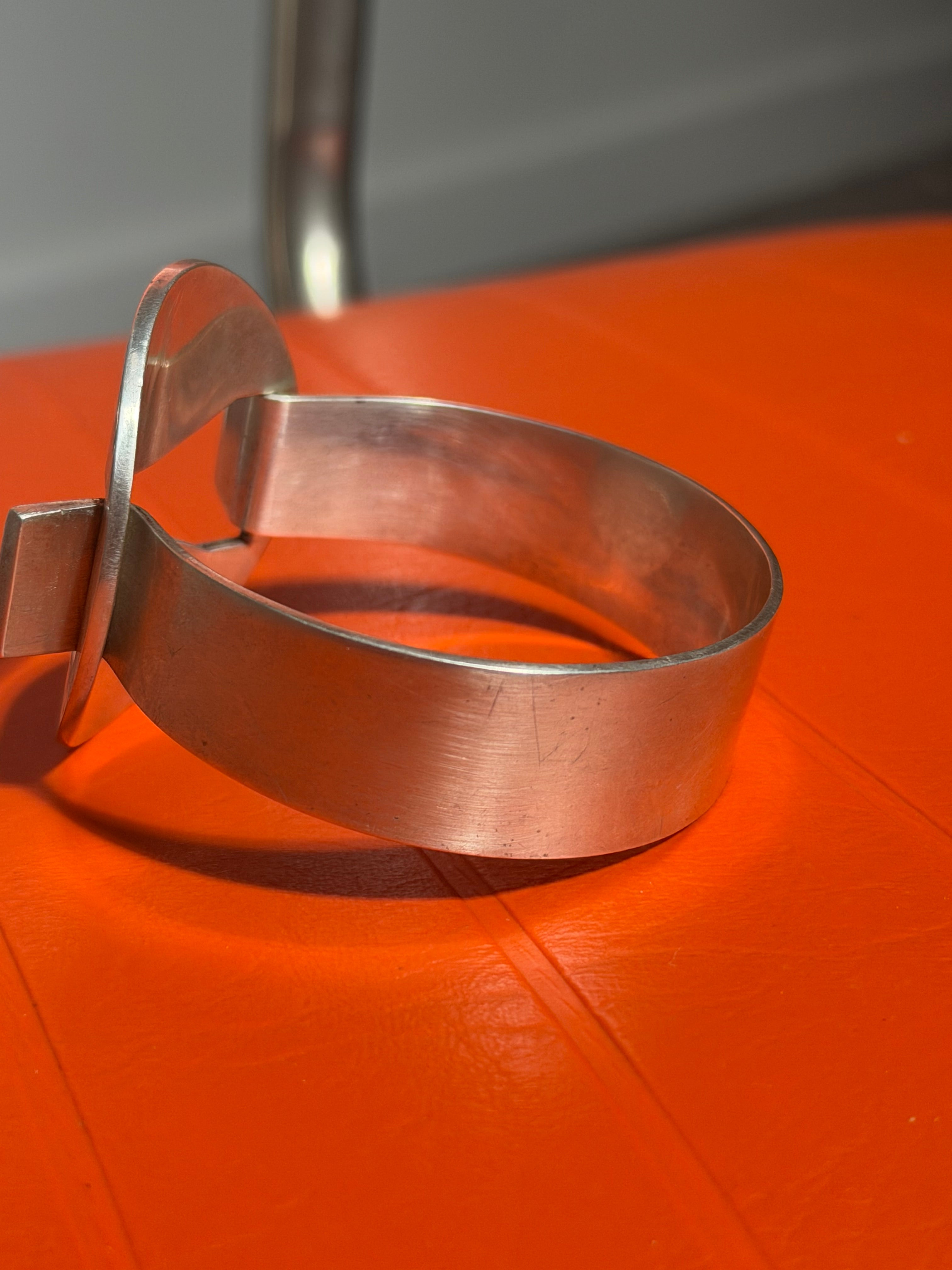 Bent Gabrielsen for Hans Hansen Sterling Silver Cuff Bracelet, Denmark, 1960s