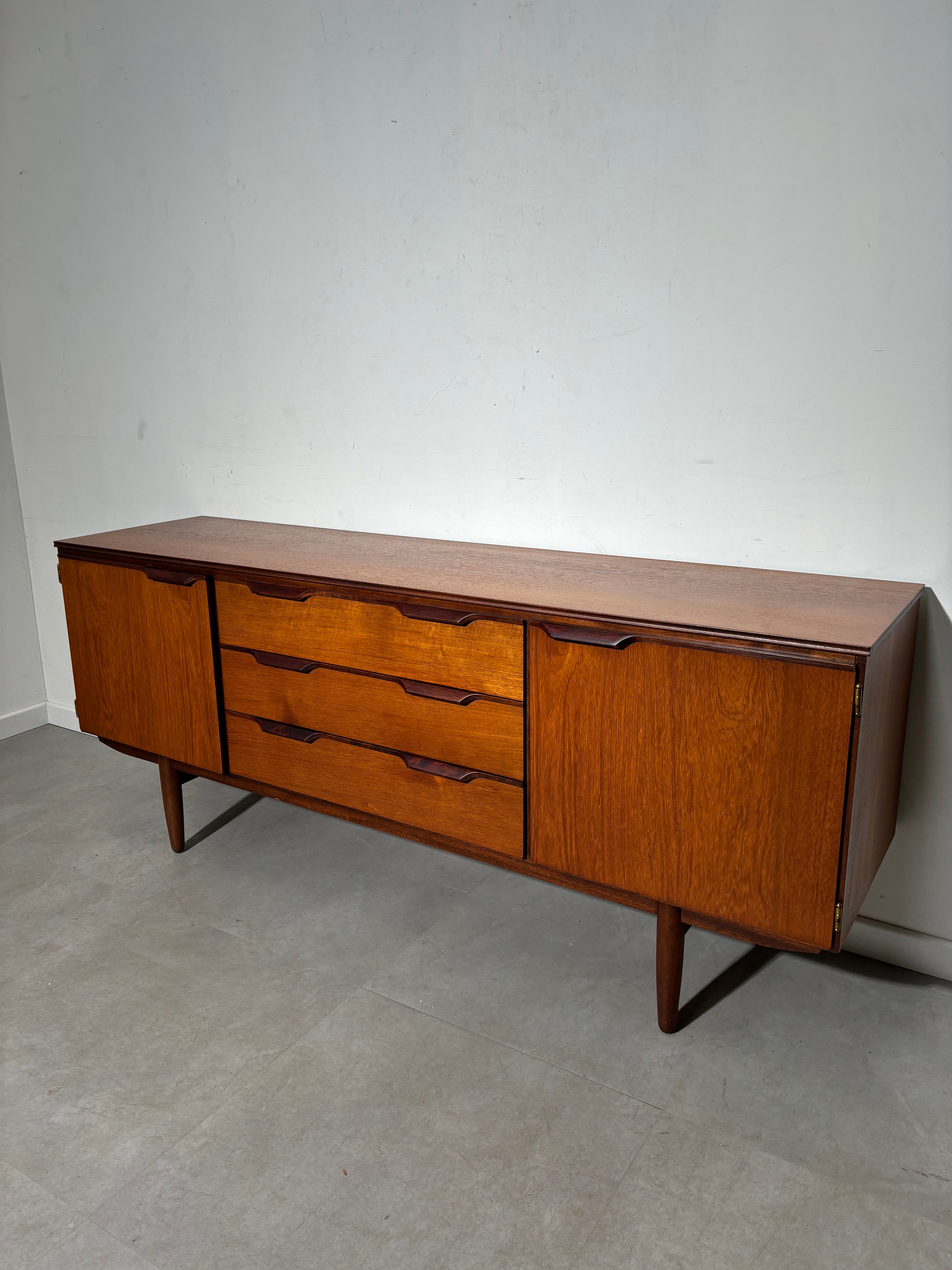 Vintage teak sideboard with rosewood handles