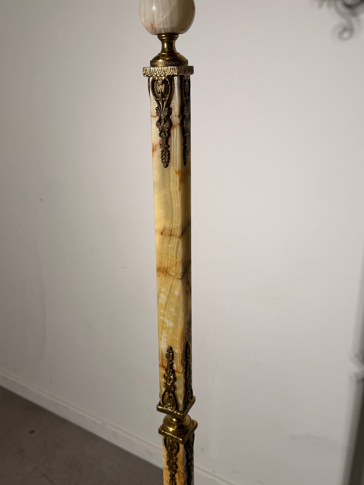 Ornate Brass & Onyx Hall Stand