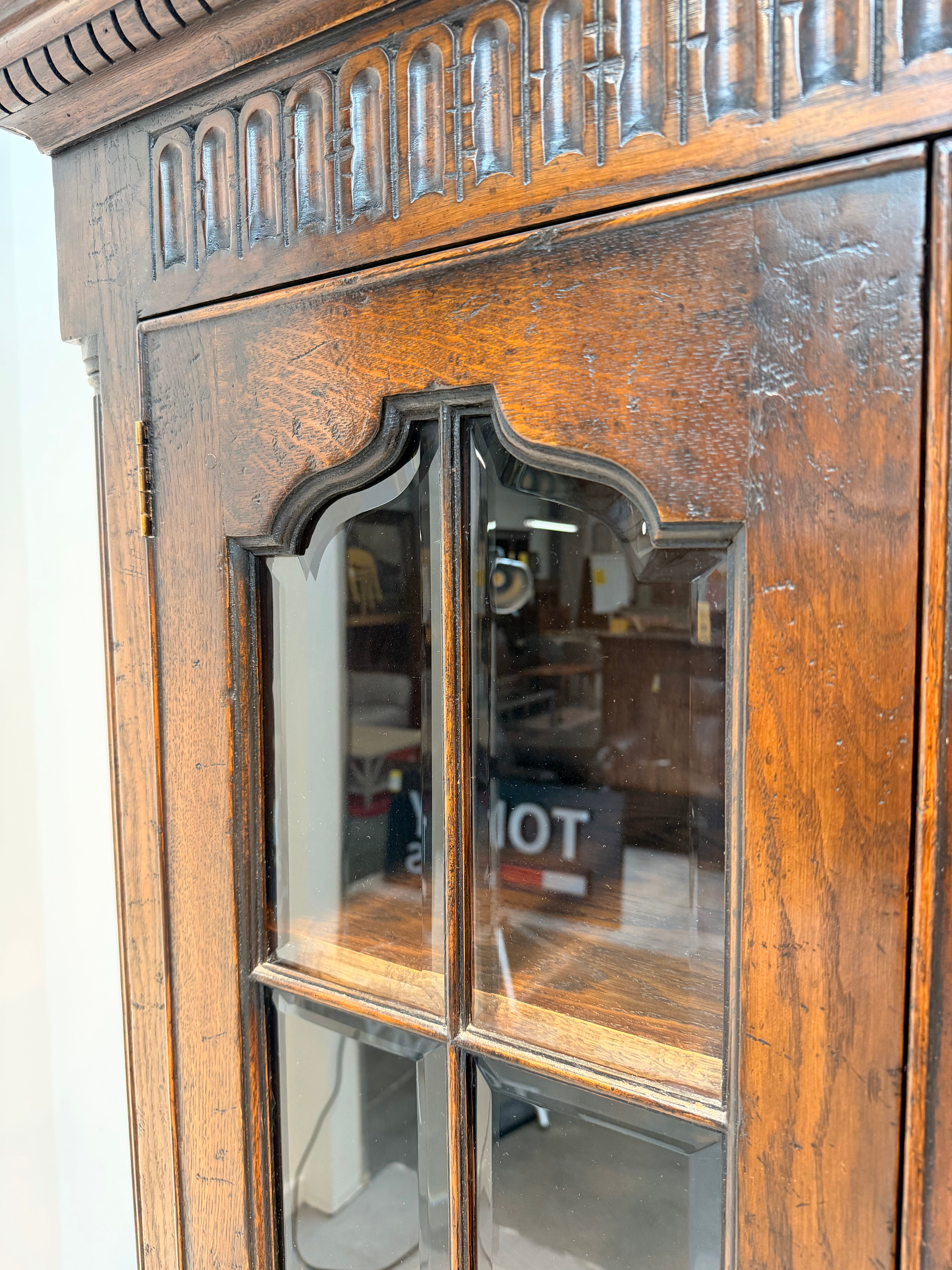 Old New England Oak Housekeeper’s Cabinet