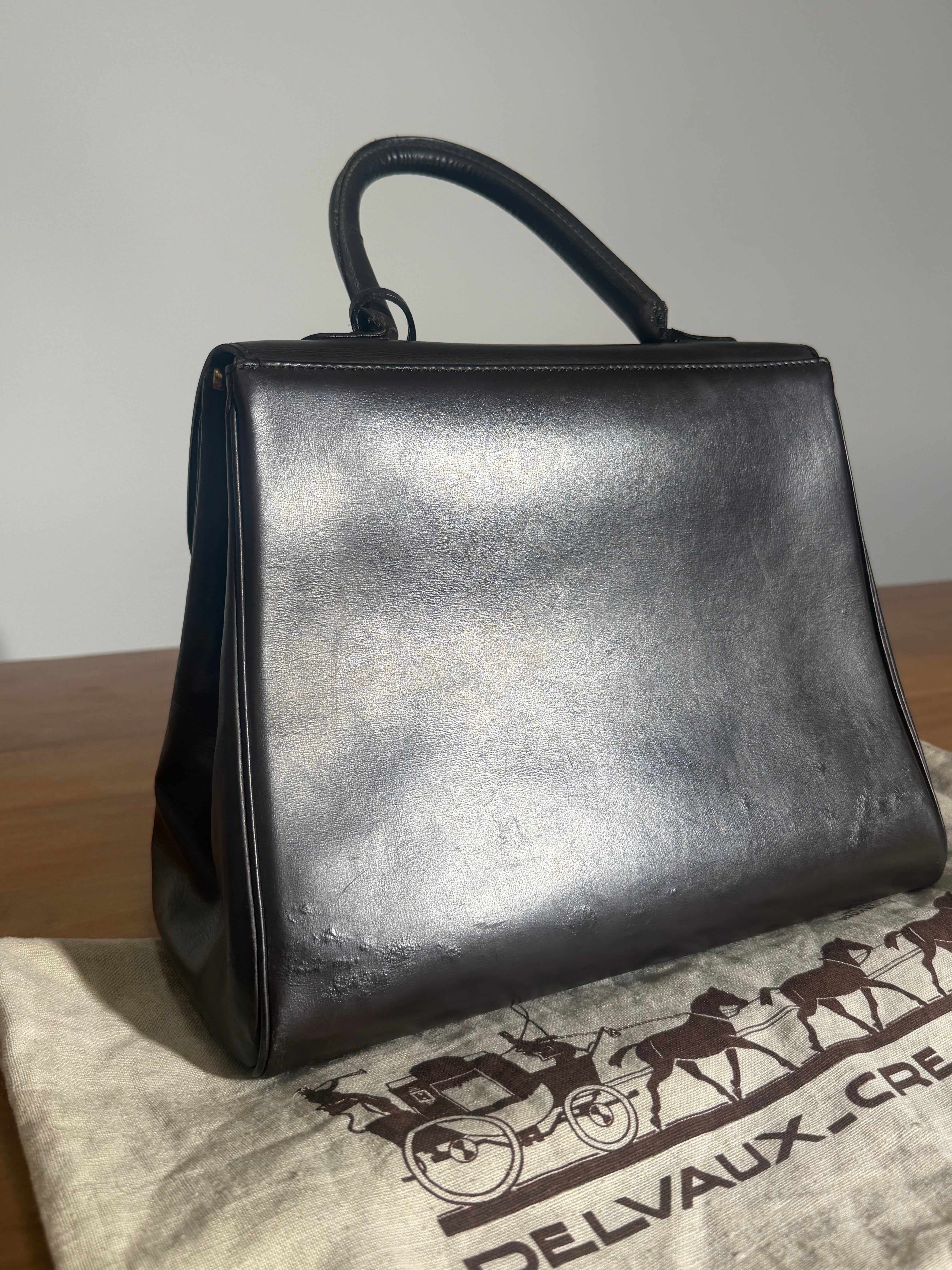 Delvaux Brillant MM Handbag – Chocolate Brown Leather