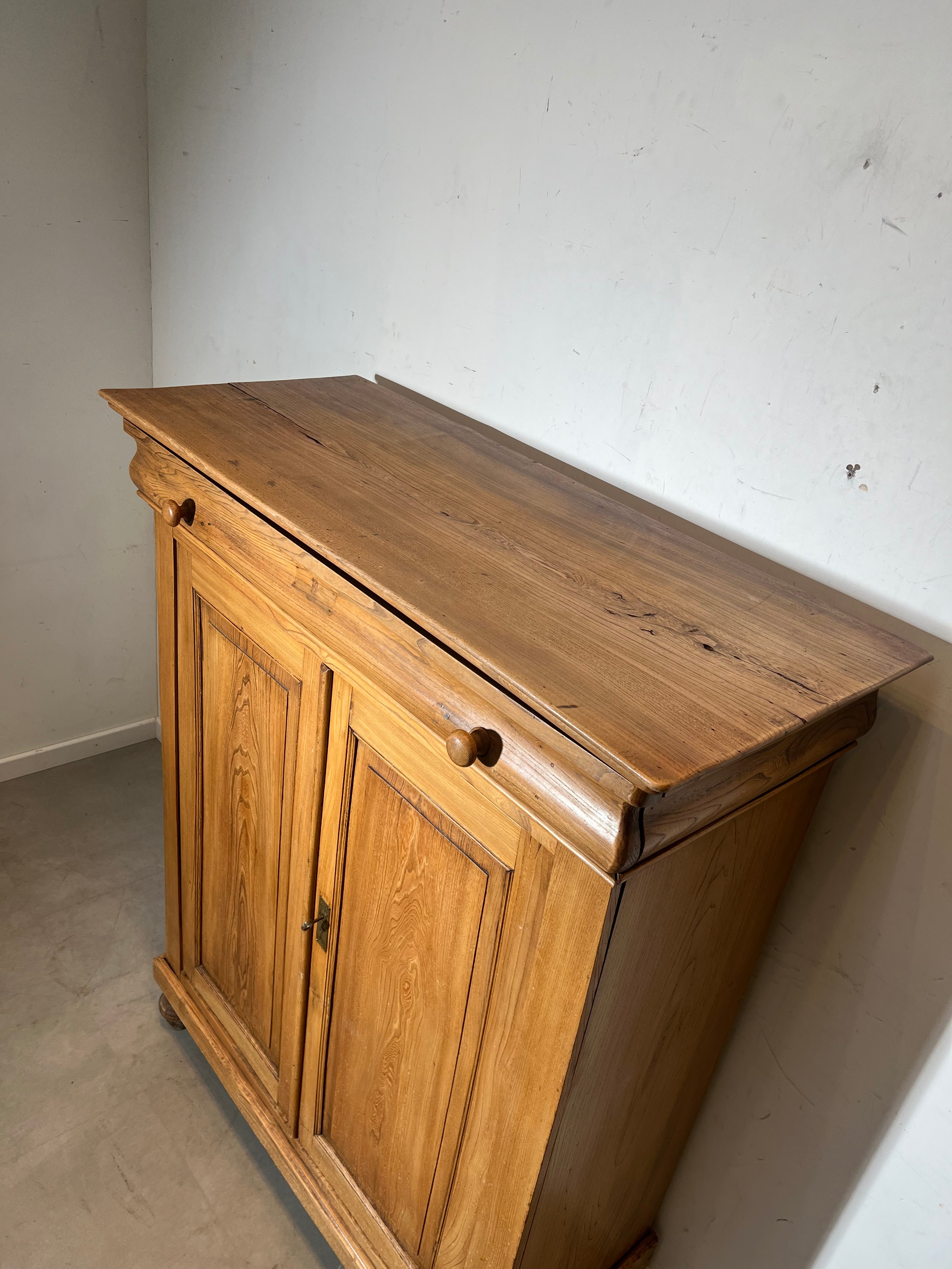 Antique Rustic Wooden Cabinet with Two Doors