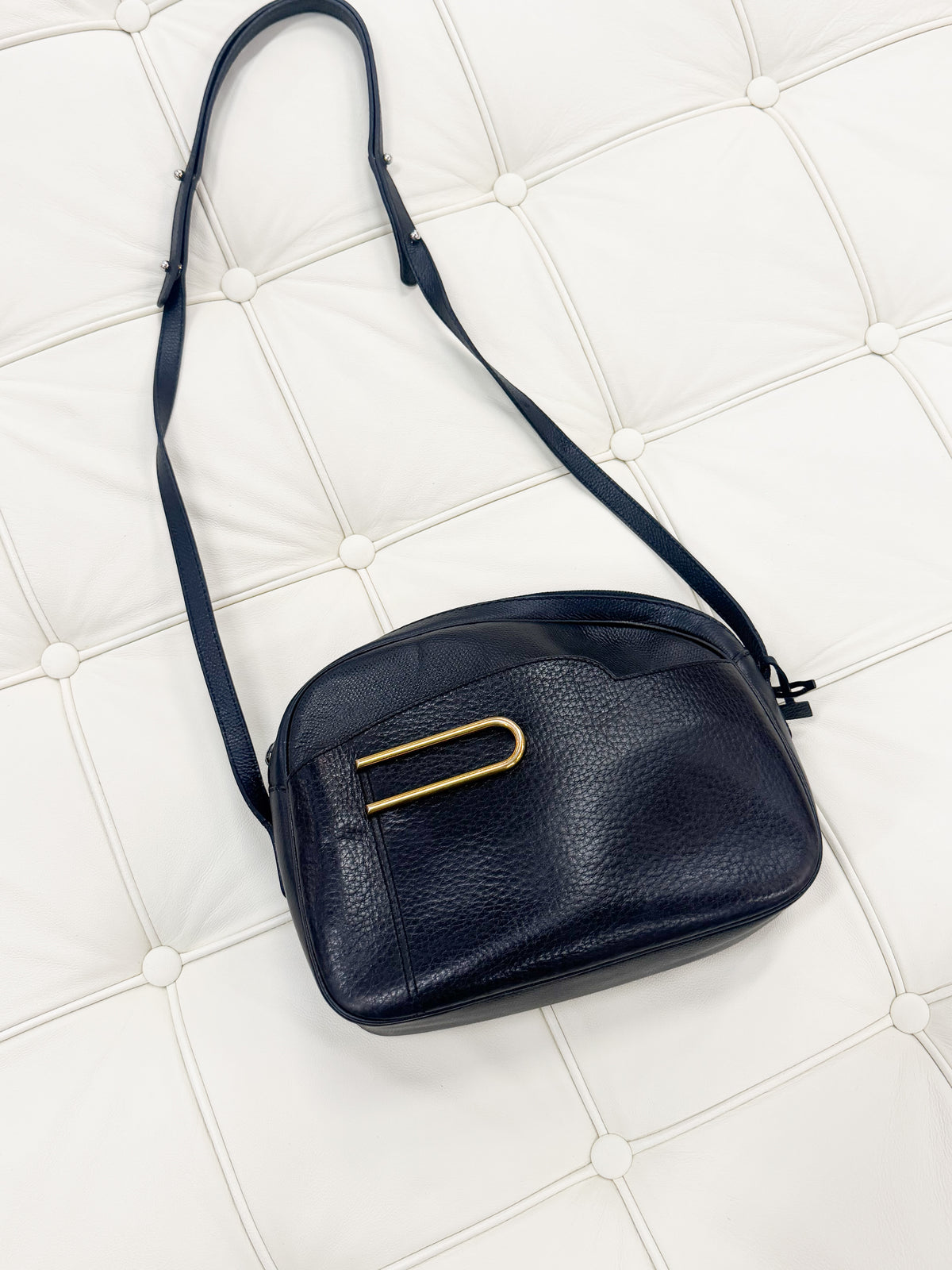 Vintage Delvaux Navy Blue Crossbody Bag