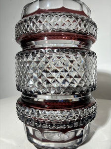 Large Crystal Val Saint Lambert Aubergine Vase