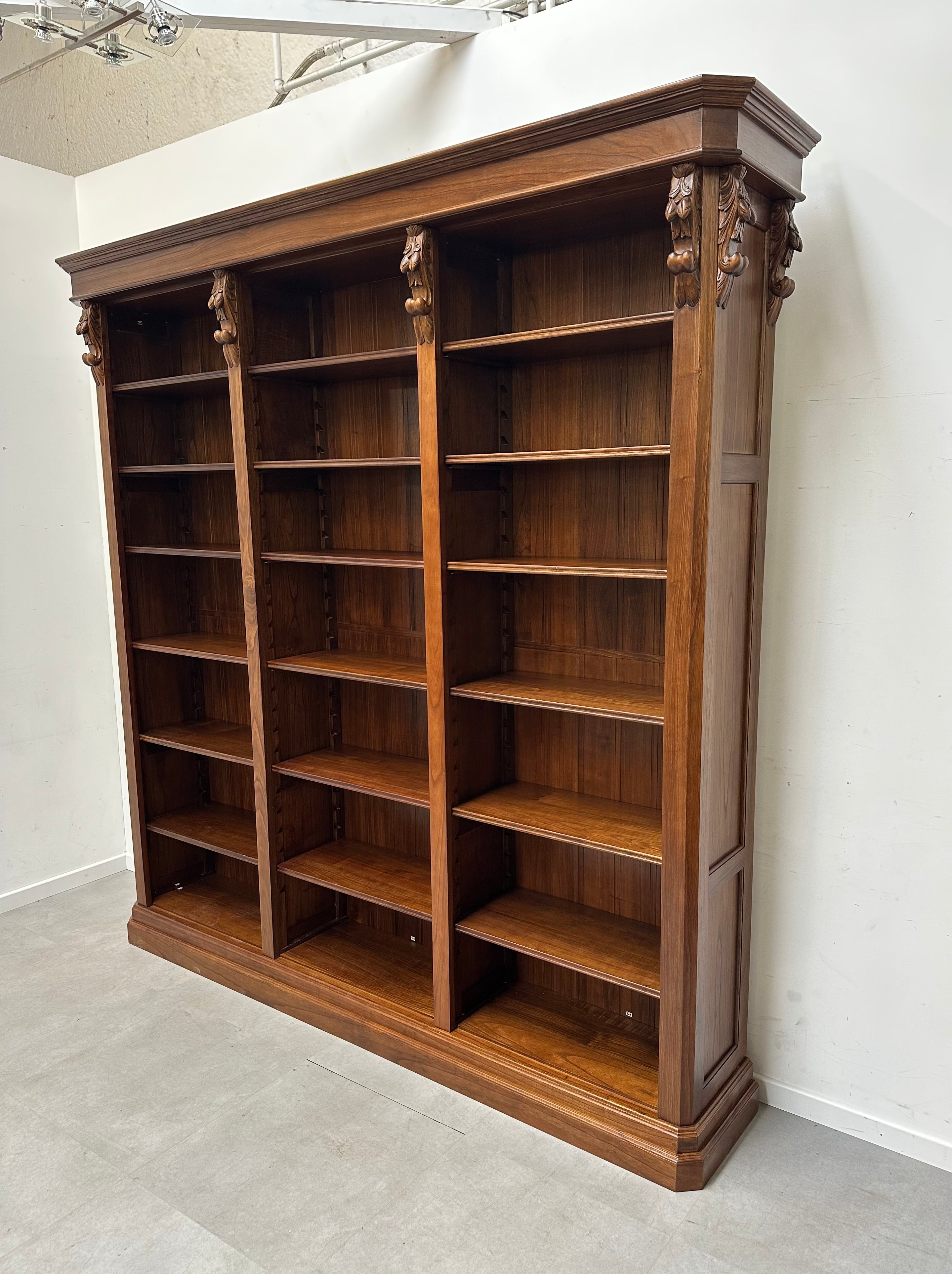 Mahogany Bookcase with Carved Details