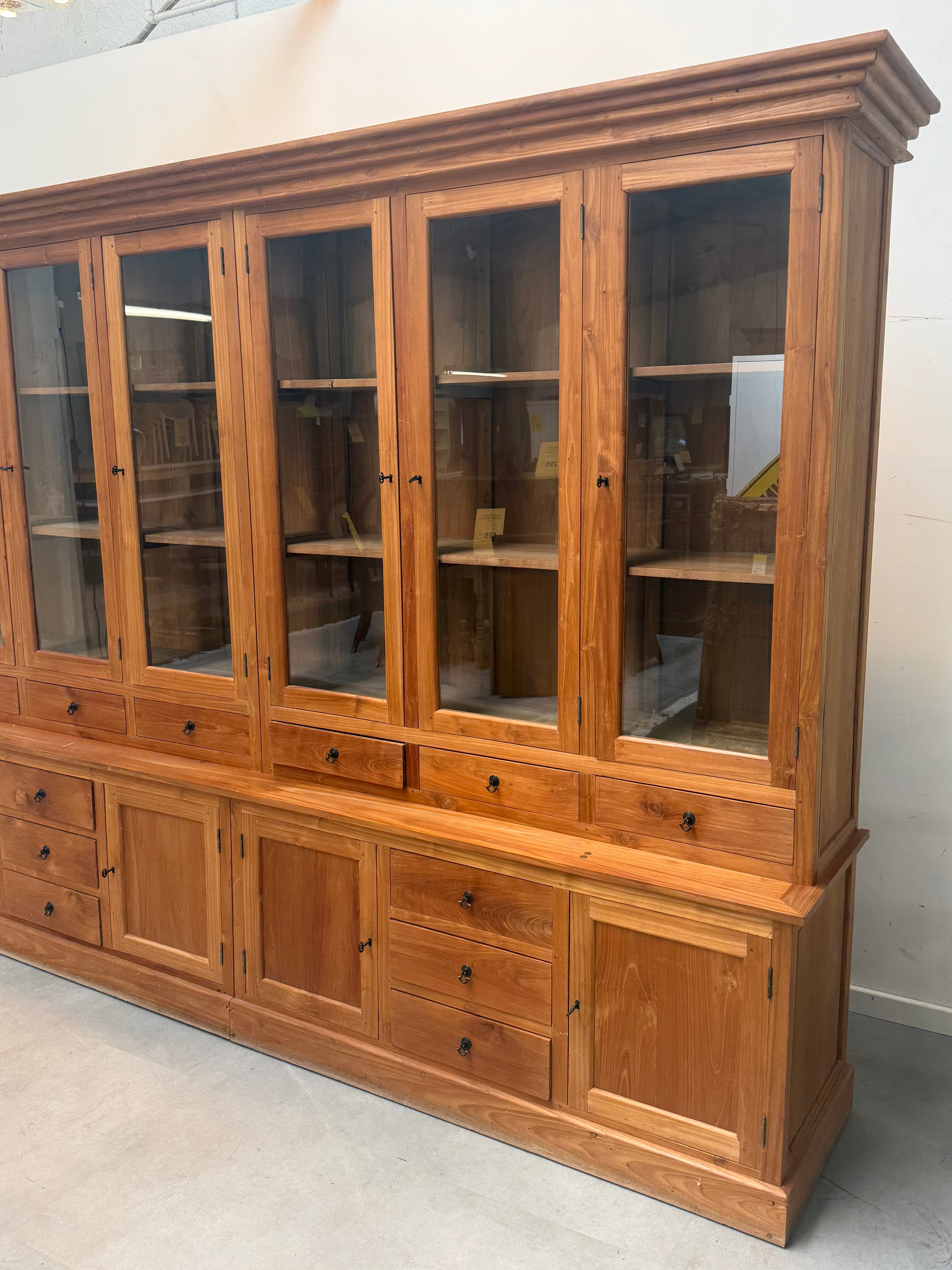 Massive Teakwood Display Cabinet XL– 305 x 230 x 56 cm