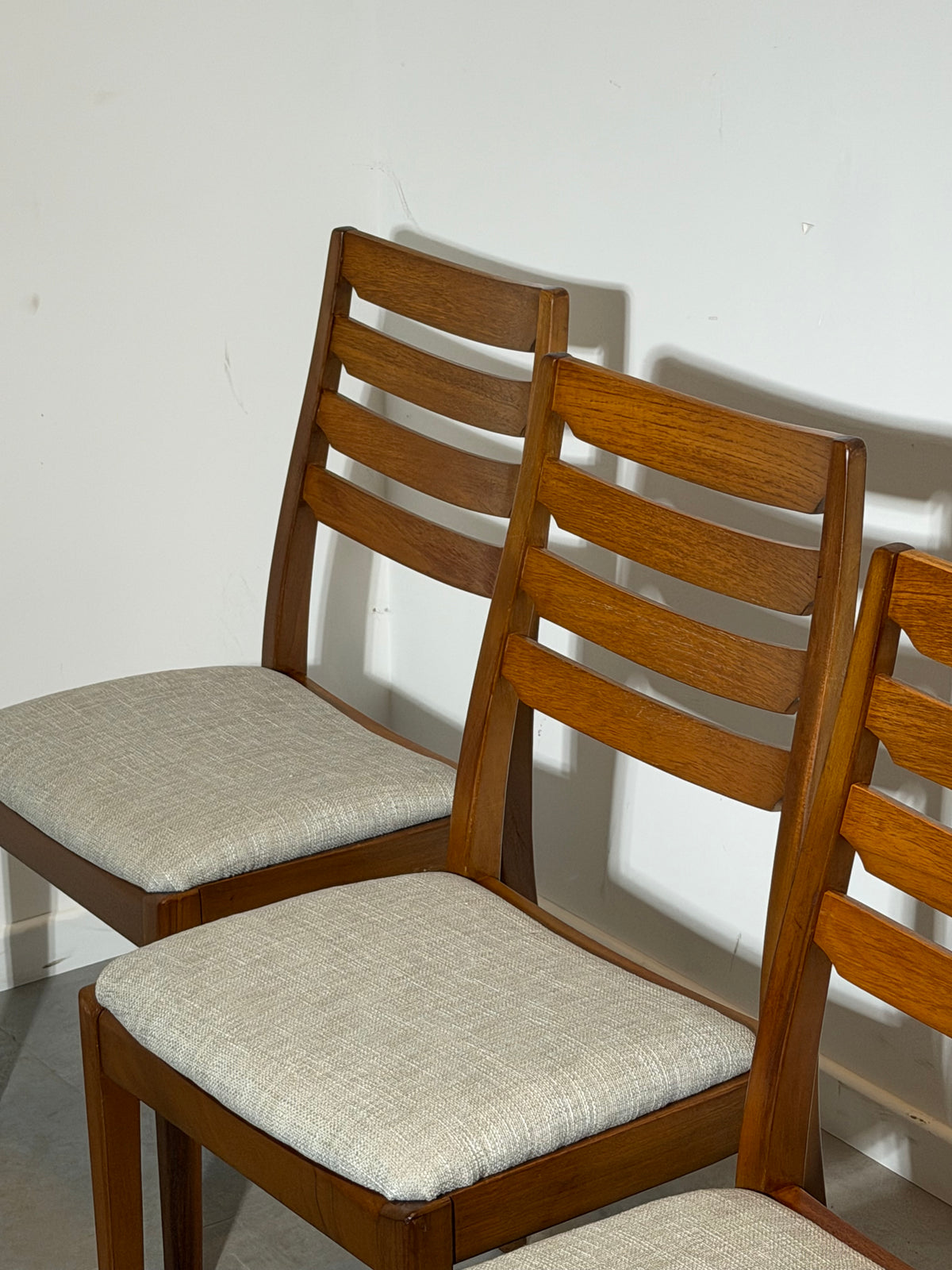Set of Four Nathan Teak Dining Chairs – Mid-Century Modern